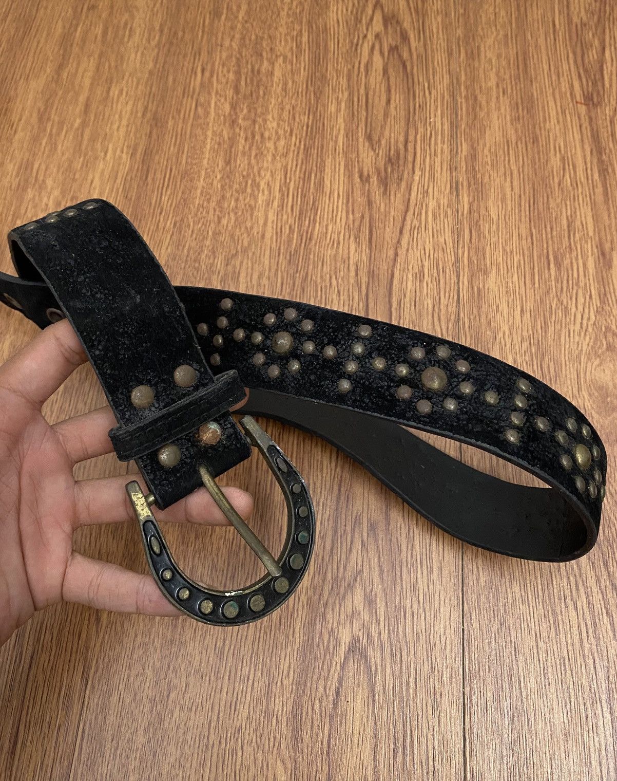 Japanese Brand Black studded belt Size ONE SIZE - 2 Thumbnail