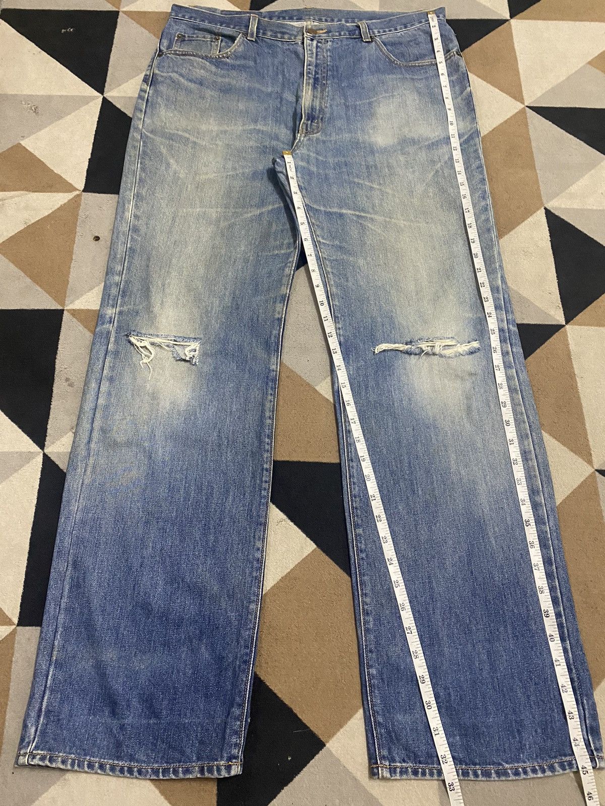 Big John Vintage Big John Gl Heart Distressed Denim Baggy Jeans Size US 37 - 15 Thumbnail