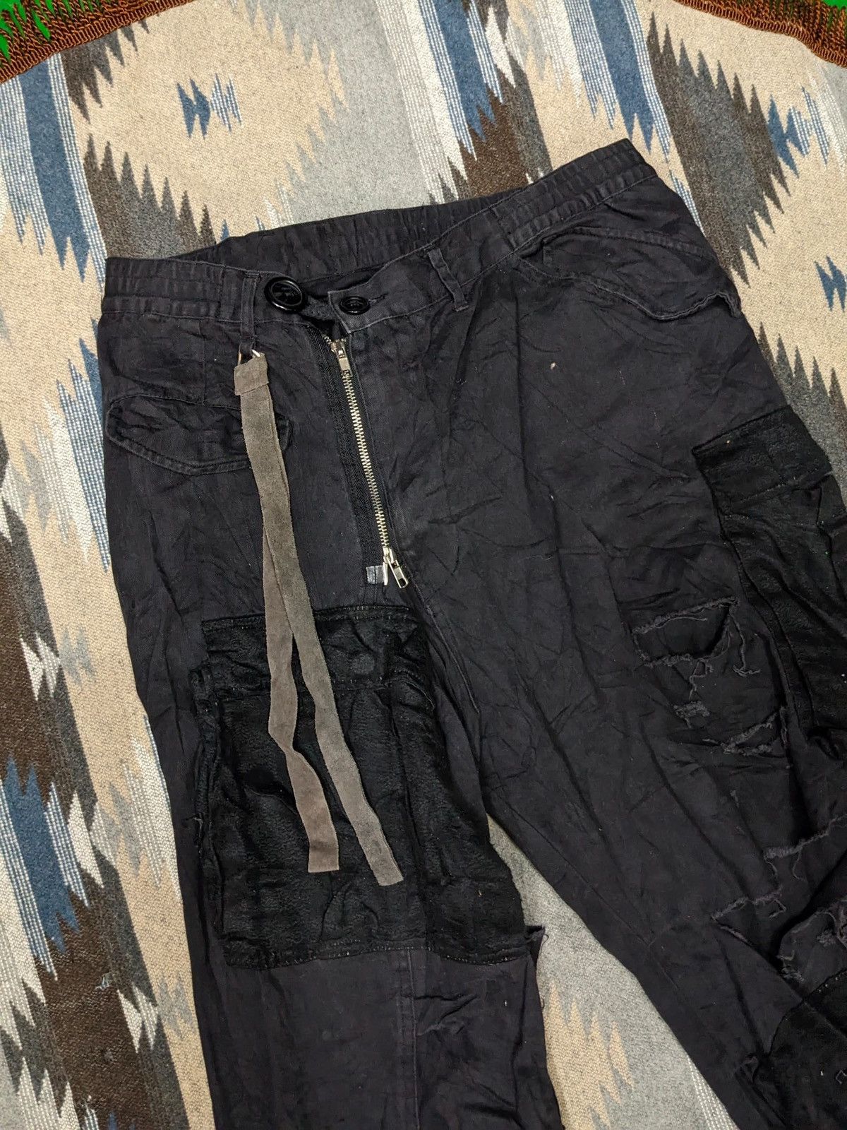 Handmade KINGLYMASK DISTRESSED HANDMADE CUSTOM LIKE PUNK PANTS Size US 31 - 4 Thumbnail
