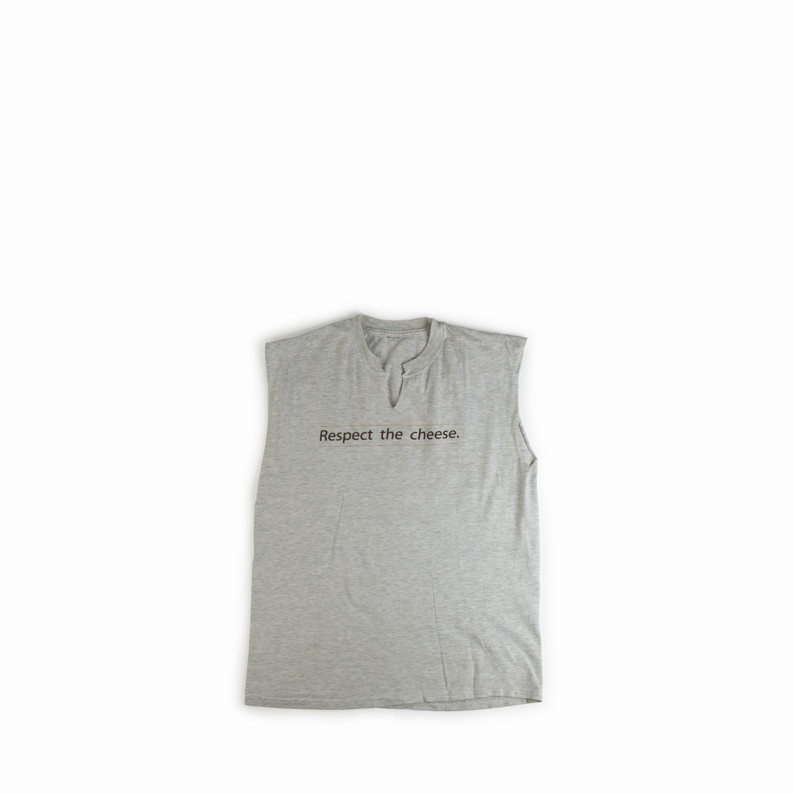 Vintage Vintage 1990's Respect The Cheese Cut Off Tee Shirt Size US L / EU 52-54 / 3 - 1 Thumbnail