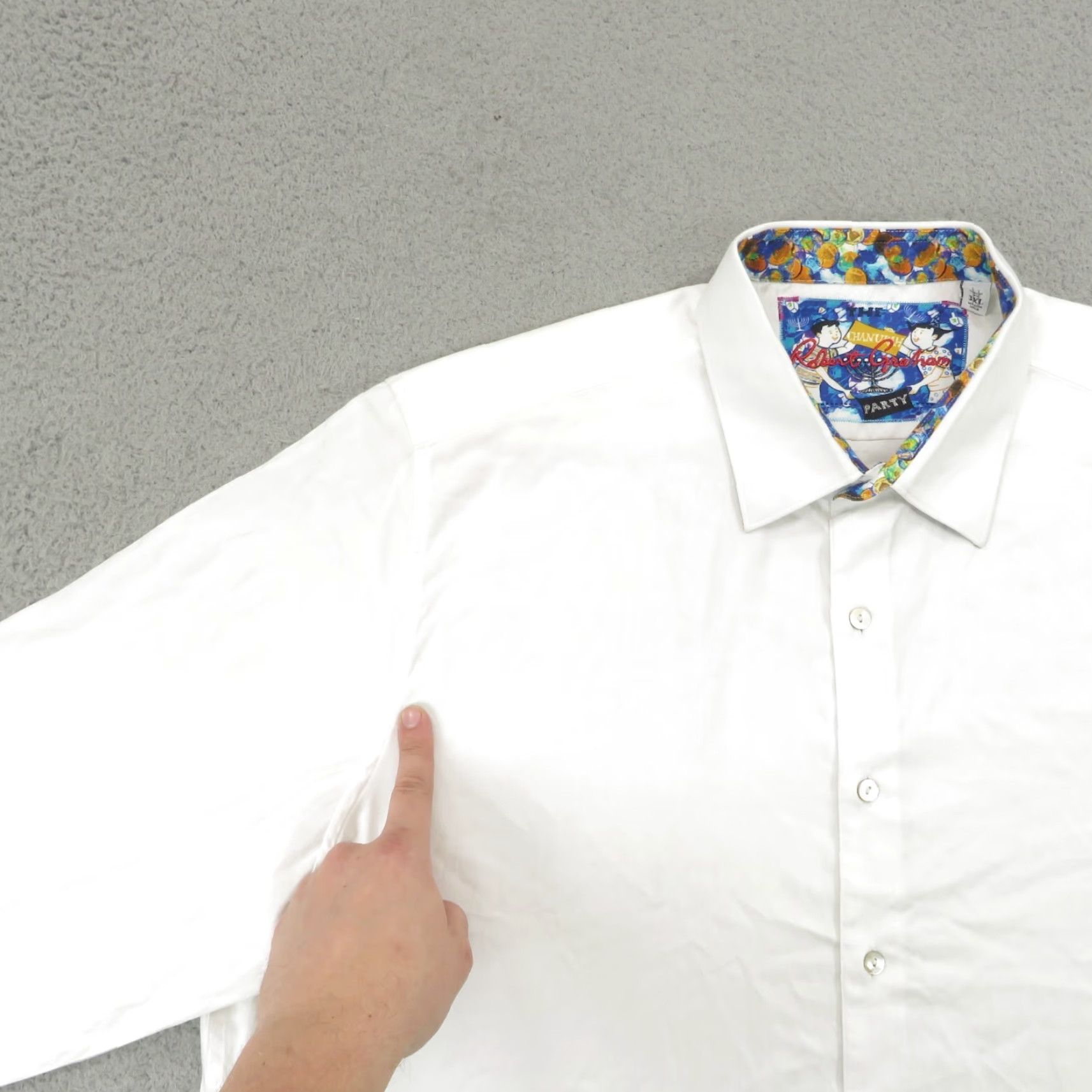 Robert Graham VINTAGE Robert Graham Shirt Men XXXL White Jewish Chanukah Dreidel Jacquard Flip Cuff 3X Size US XXL / EU 58 / 5 - 5 Thumbnail