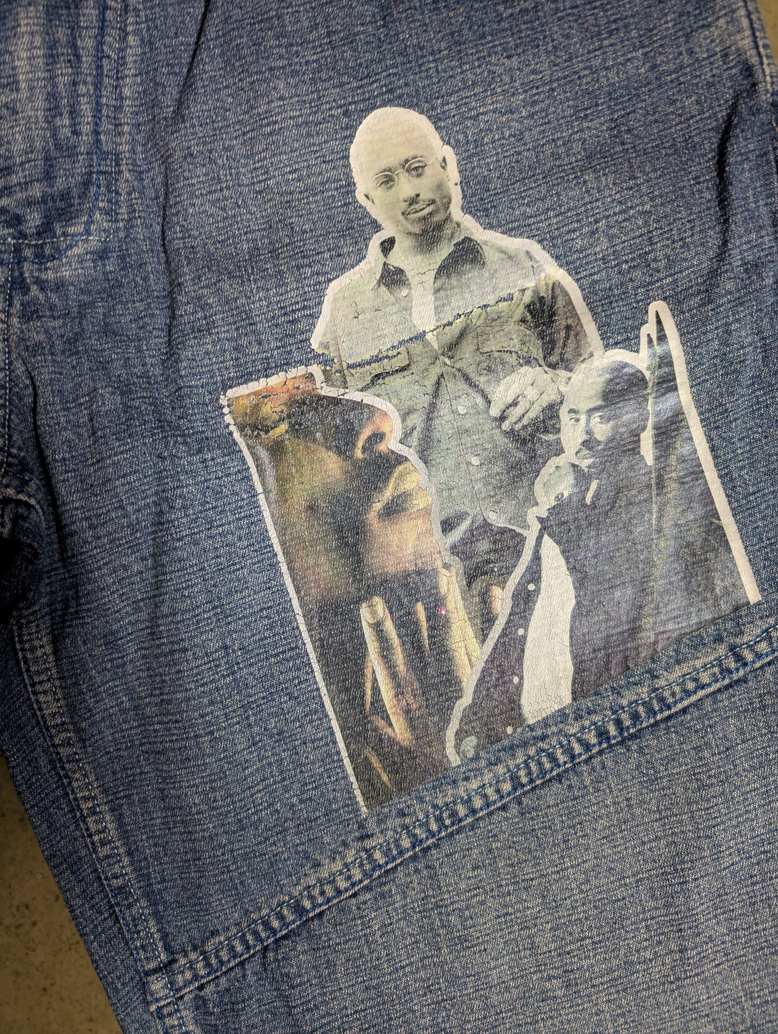 Makaveli × Vintage MAKAVELI BRANDED TUPAC JORTS Size US 34 / EU 50 - 4 Thumbnail