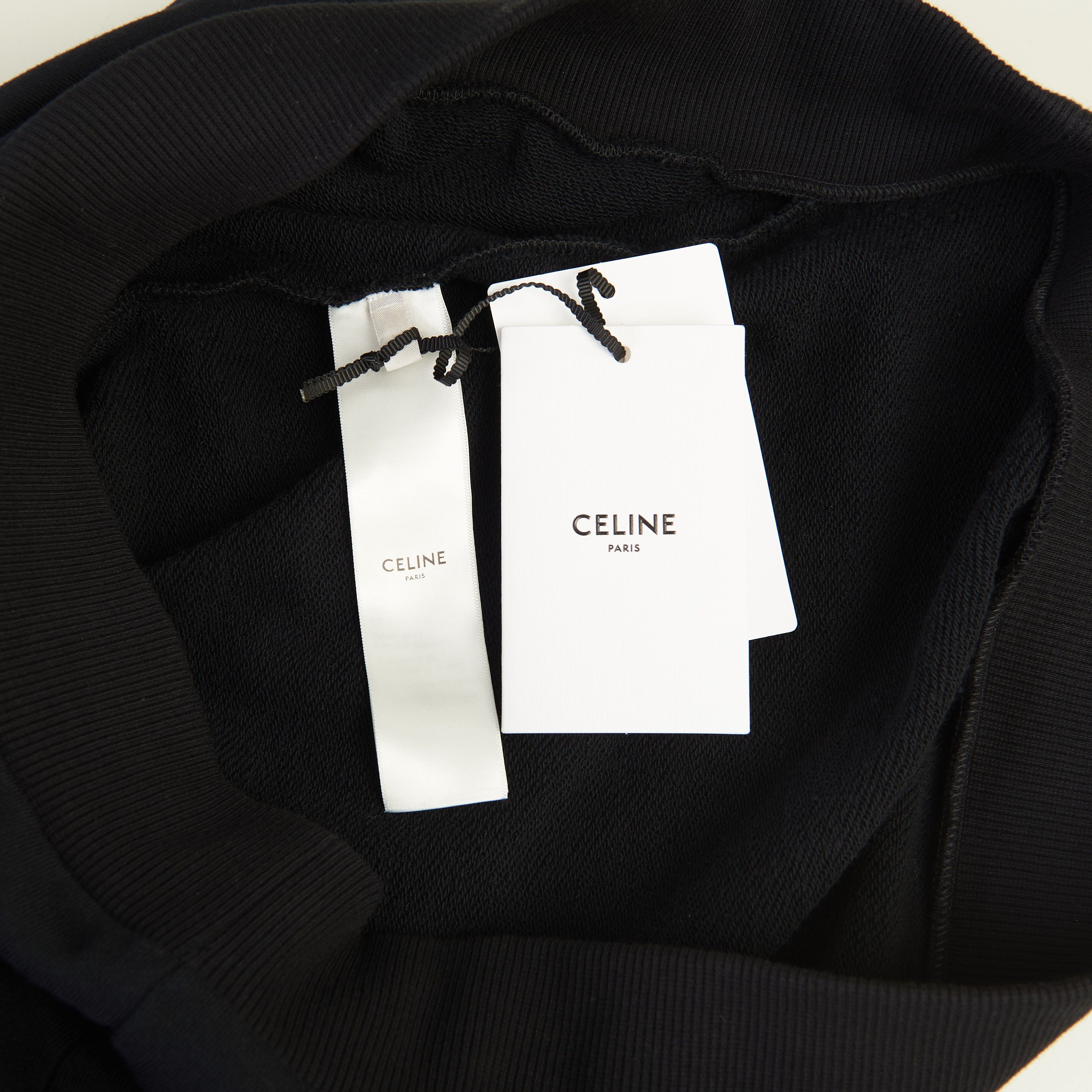 Celine Black Hoodie Sweatshirt - Flag Print, Rhinestone Embroidery Size US S / EU 44-46 / 1 - 10 Thumbnail