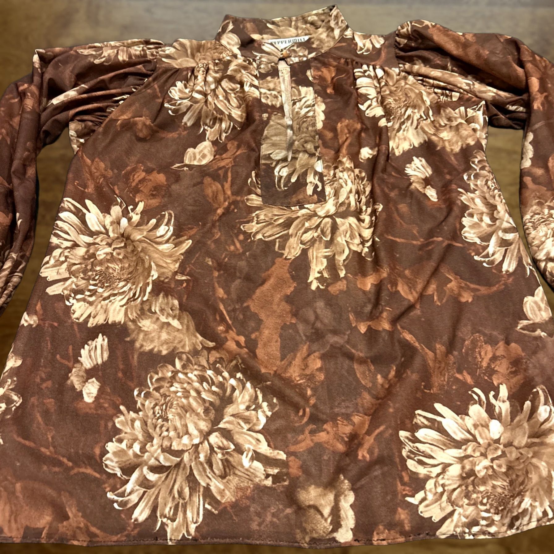 Vintage Peppermill of California Womens Vintage Semi Sheer Peasant Top, Blouse A24 Size M / US 6-8 / IT 42-44 - 1 Thumbnail