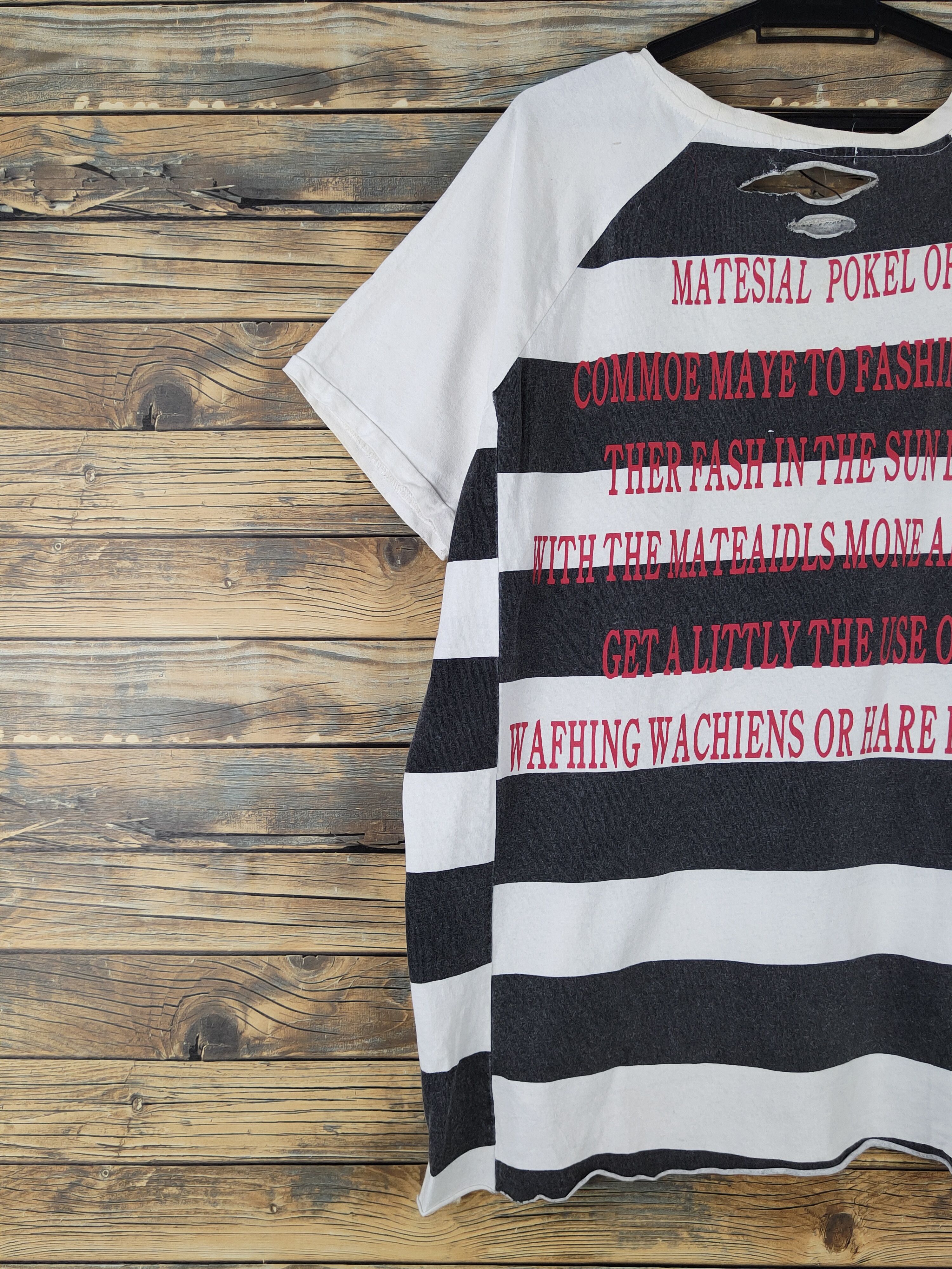 Sanshiyiding Black White Stripe Short Sleeve T-shirts #W1918