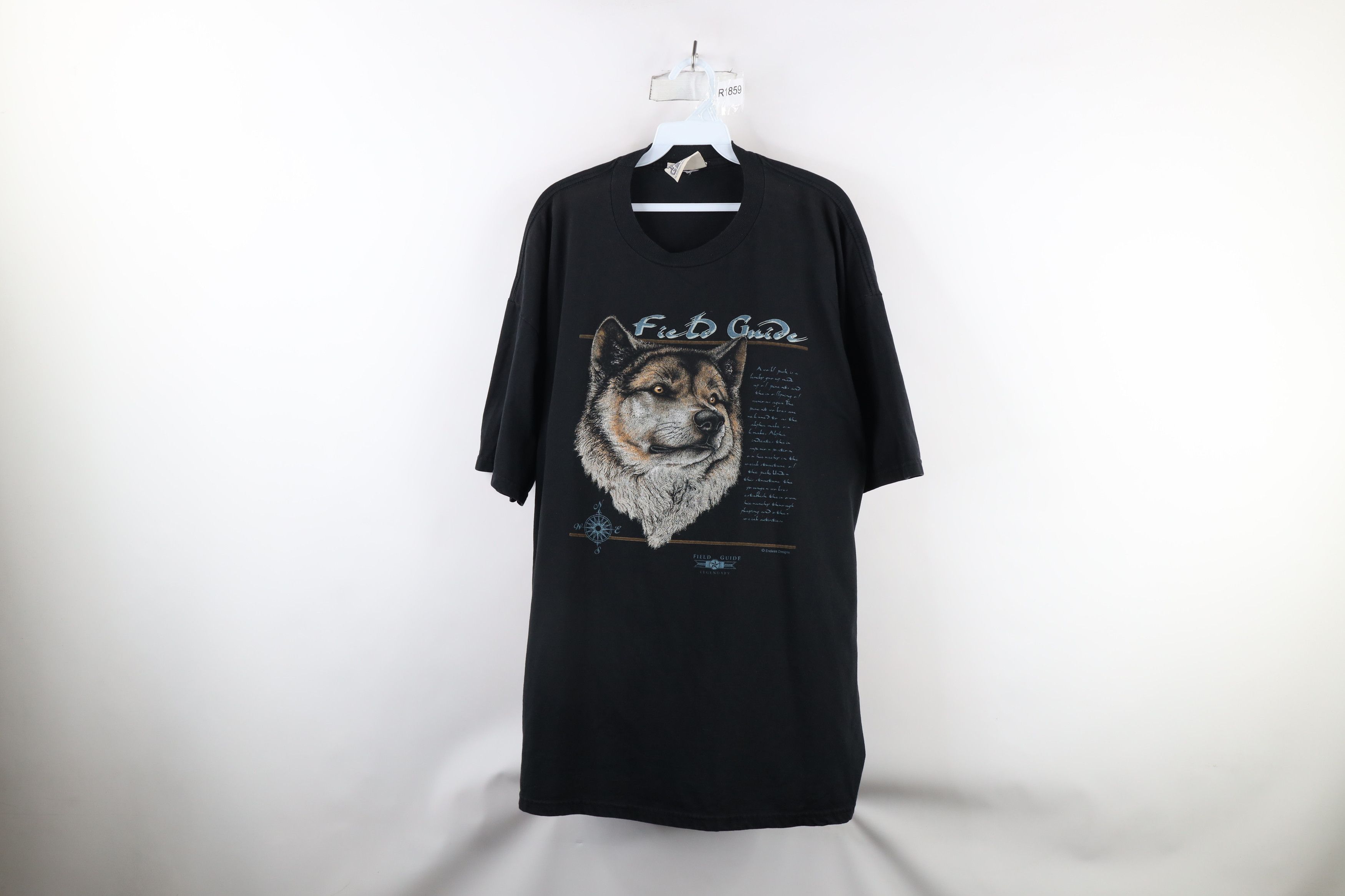 Vintage Vintage 90s Streetwear Wolf Short Sleeve T-Shirt Black Size US XXL / EU 58 / 5 - 1 Thumbnail