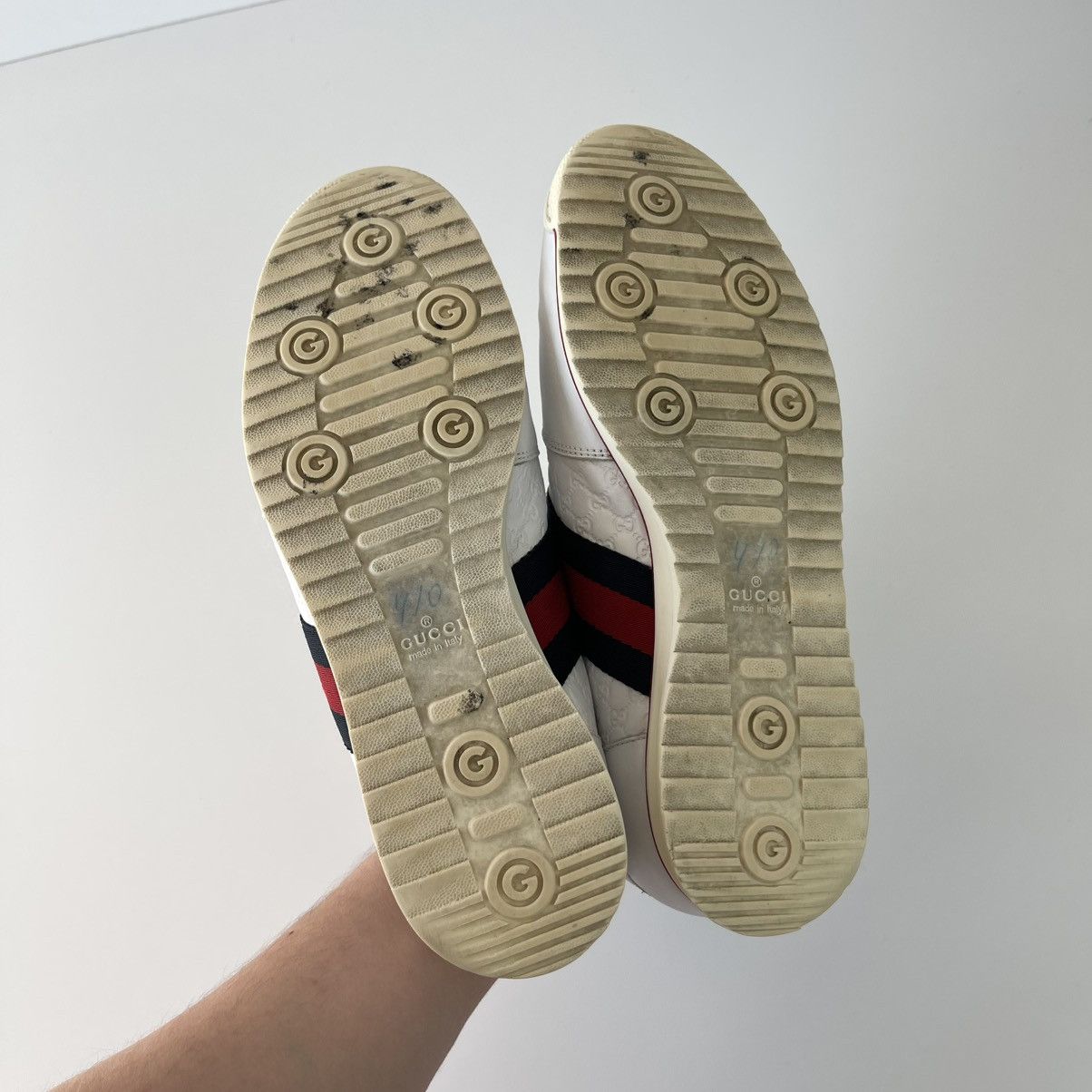 Gucci Gucci Web Leather Monogram Vintage Sneakers White 233334 Size US 7.5 / EU 40-41 - 10 Thumbnail