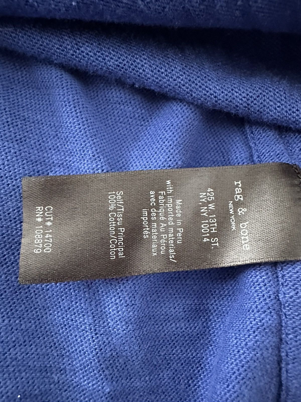 Rag & Bone Royal Blue Rag & Bone T Size US L / EU 52-54 / 3 - 7 Thumbnail