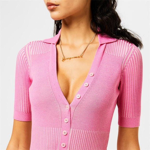 Jacquemus o1g2r1mq1024 Polo Bodysuit in Pink Size M / US 6-8 / IT 42-44 - 3 Thumbnail
