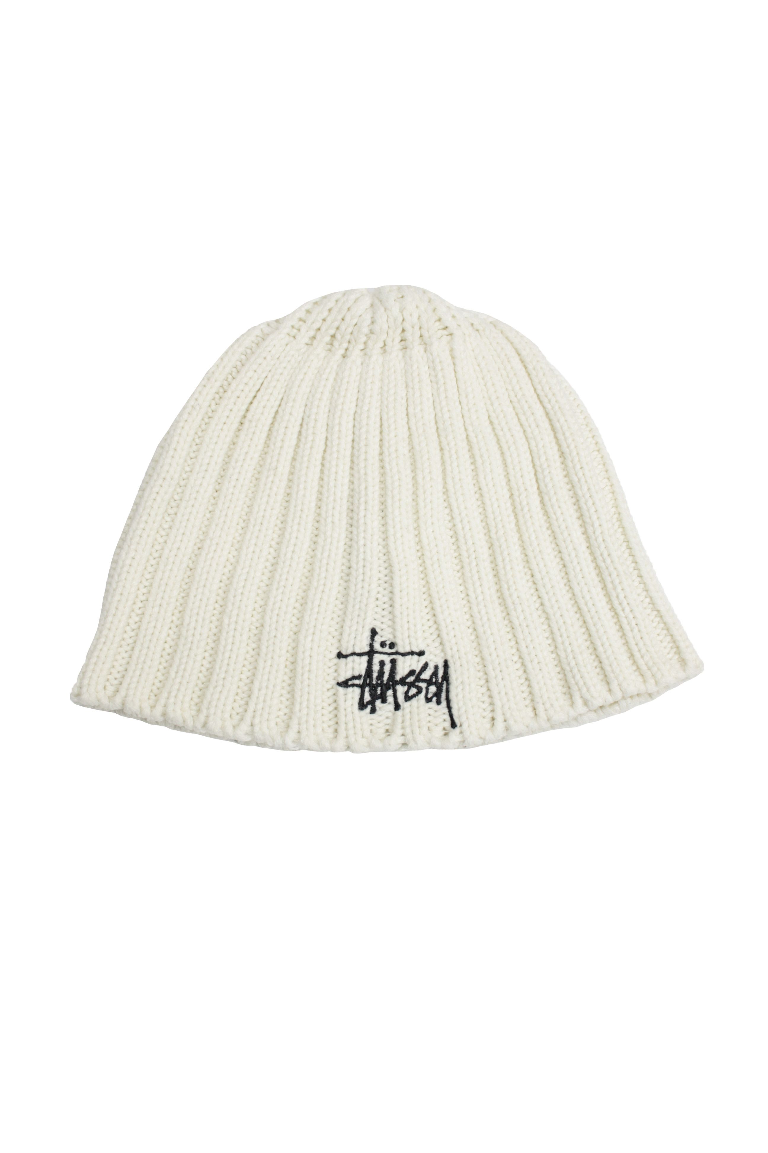 Pre-owned Stussy X Vintage Stussy Hats 90's Vintage Knitted Cotton Skully Beanie In Ivory