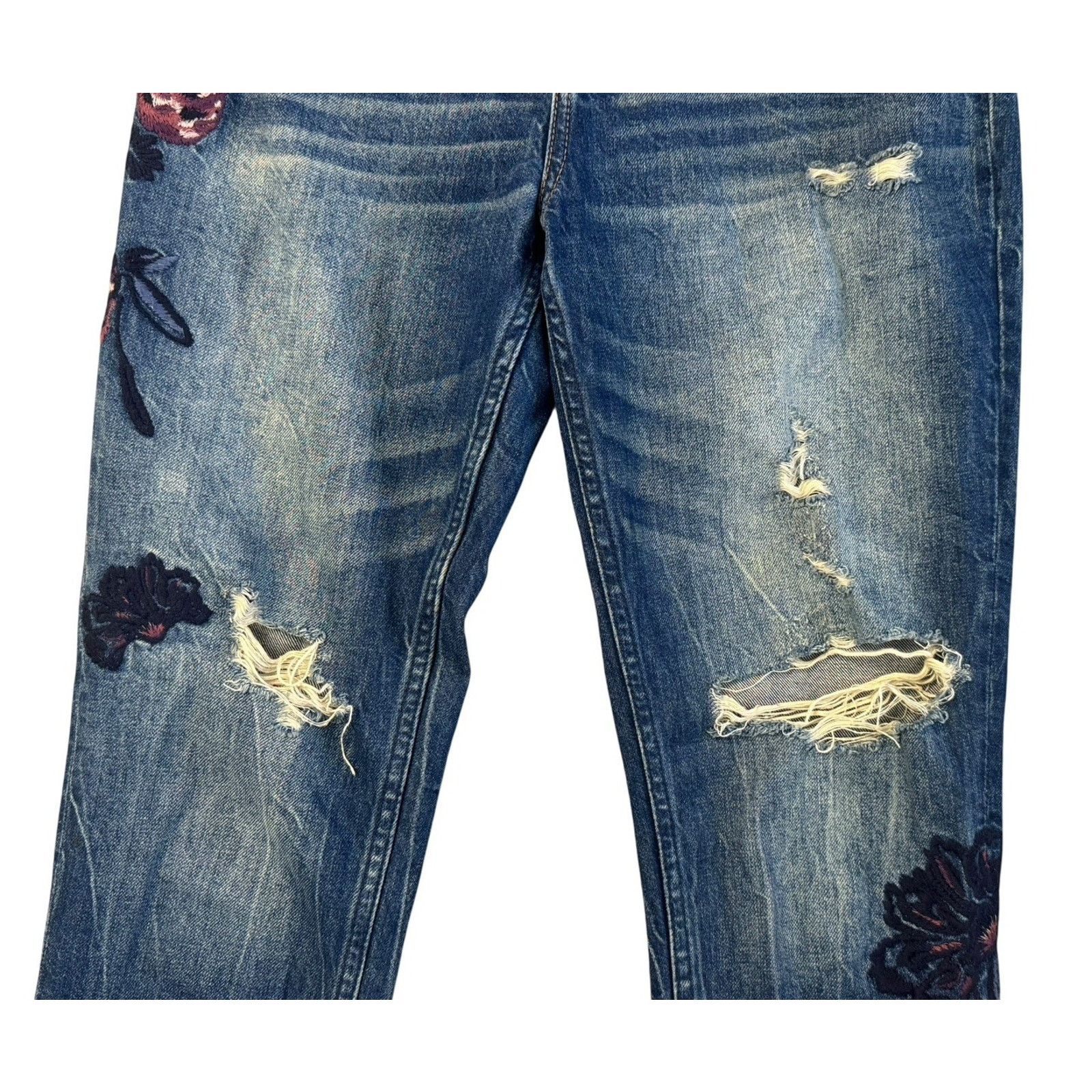 Abercrombie & Fitch ABERCROMBIE & FITCH 90s Annie Girlfriend Floral Jeans 26 Size 26" / US 2 / IT 38 - 5 Thumbnail