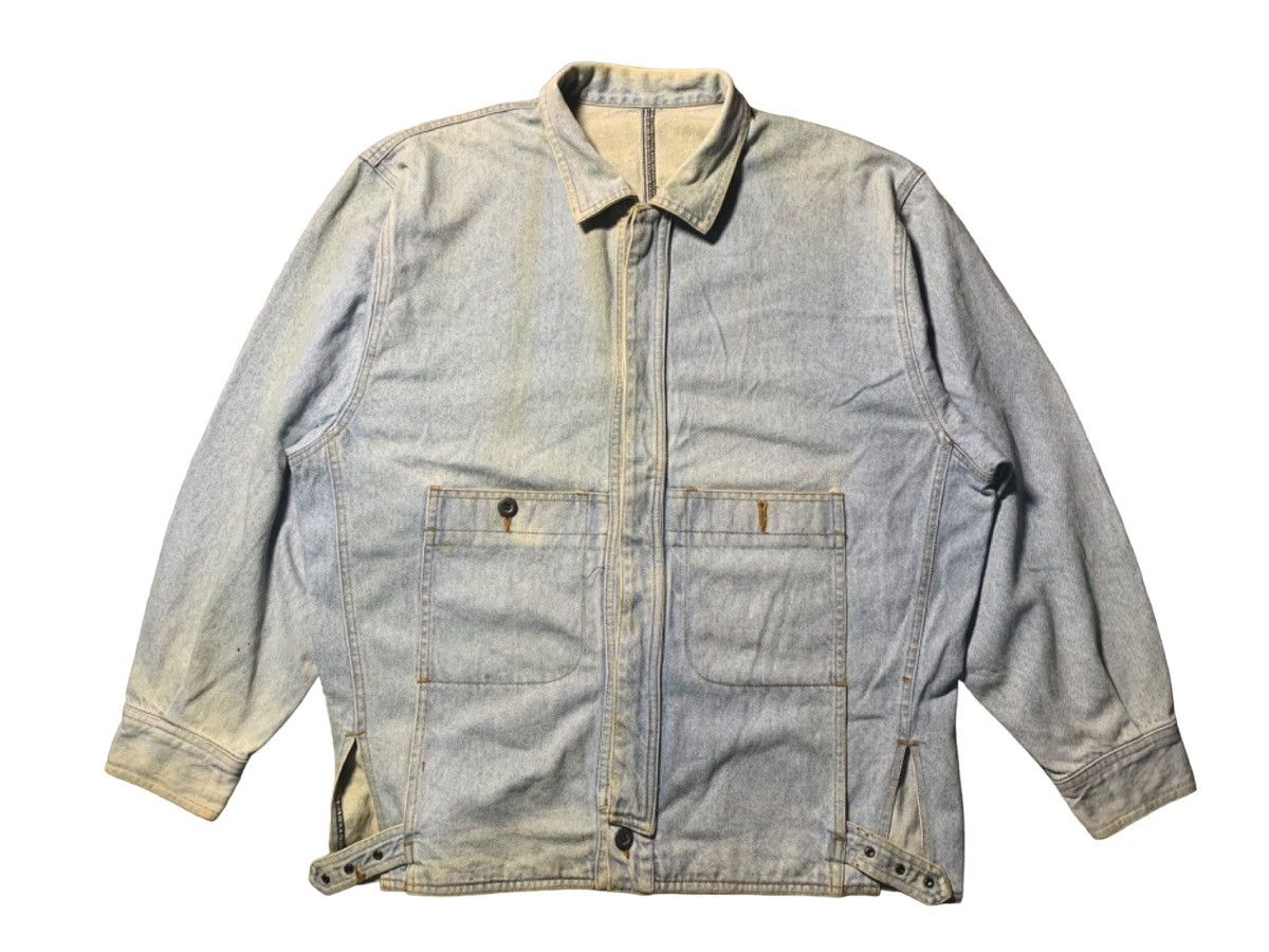 Pre-owned Marithe Francois Girbaud X Vintage 80's Marithe Francois Girbaud Denim Jacket Buckle Side In Light Blue