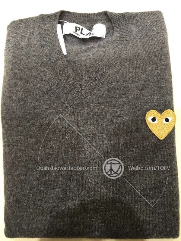 Other Comme Des Garcons Embroidered gold grey V-neck sweater Size US L / EU 52-54 / 3 - 1 Thumbnail