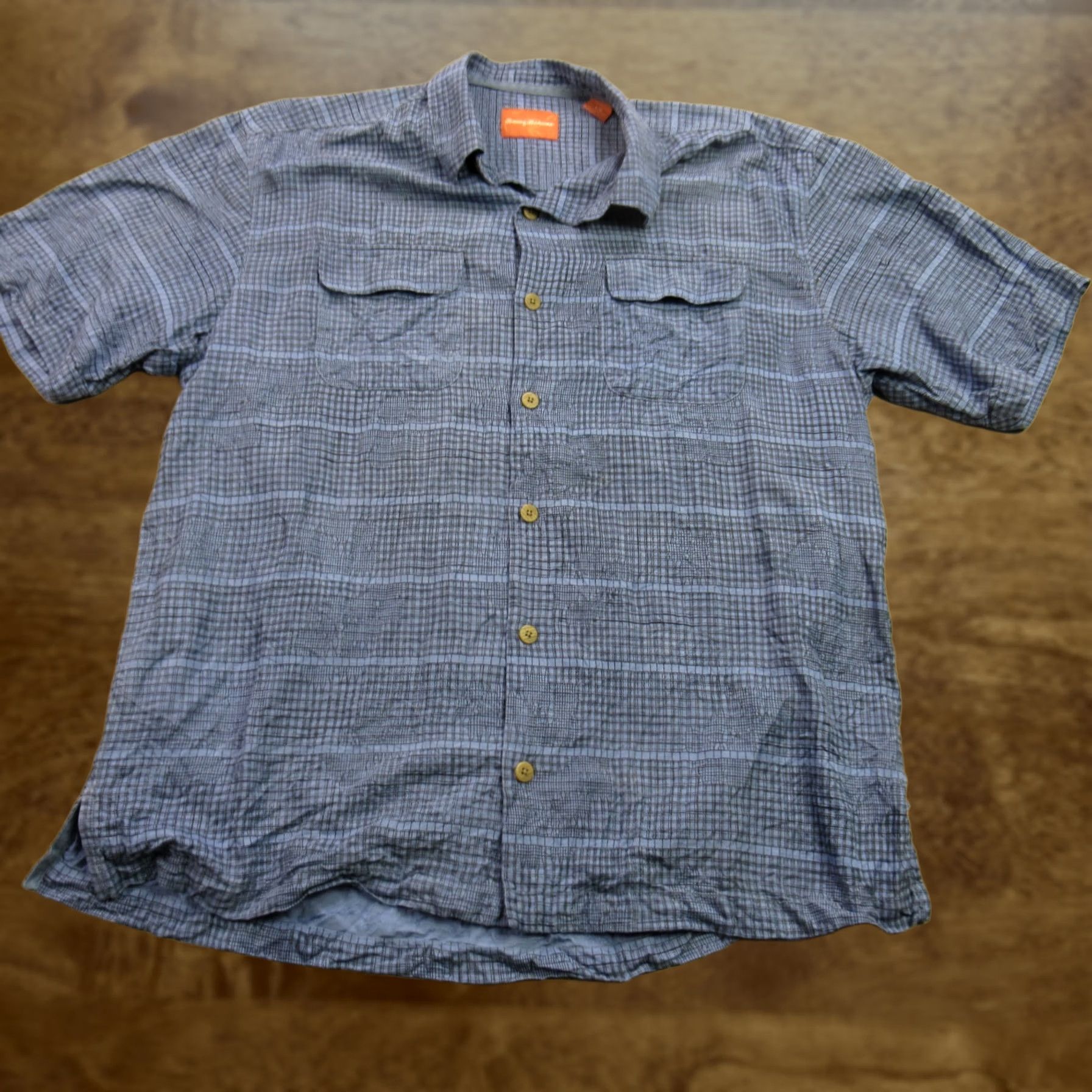 Tommy Bahama Tommy Bahama Shirt Mens Large Short Sleeve Button Front Casual Plaid Blue Size US L / EU 52-54 / 3 - 1 Thumbnail