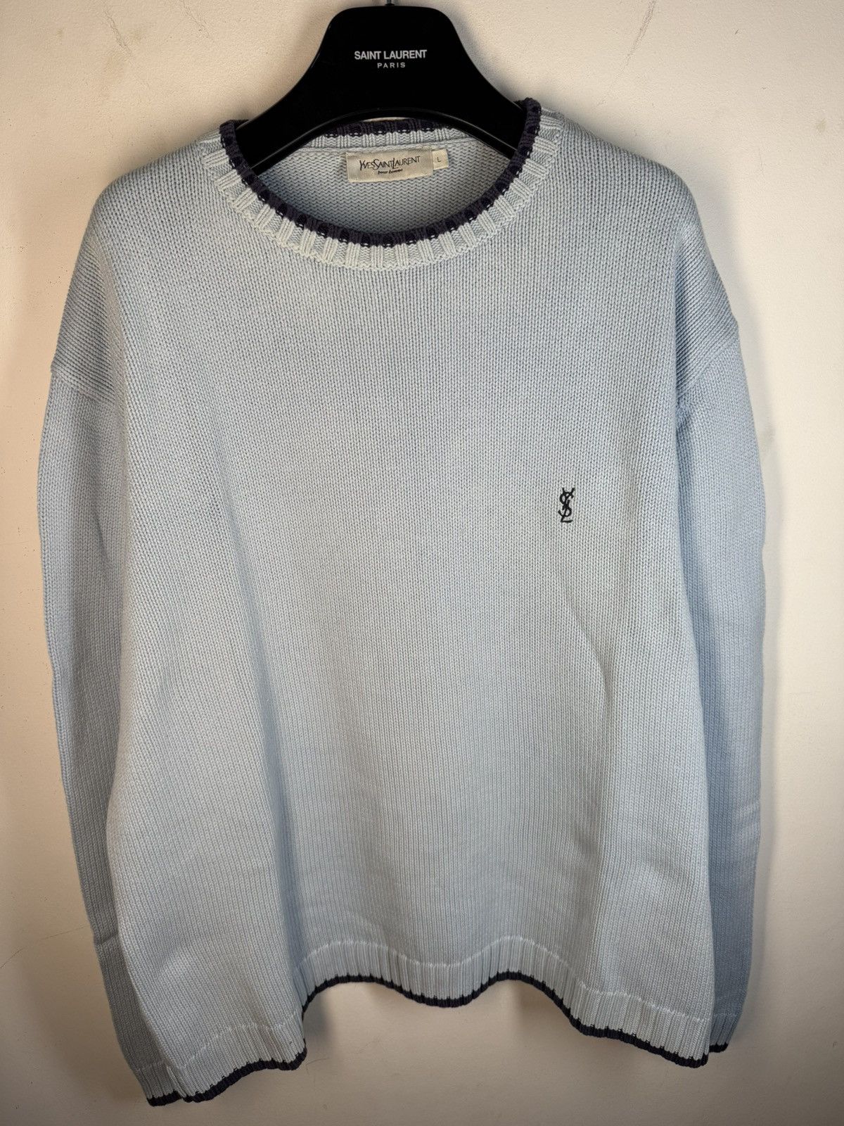 Yves Saint Laurent Blue YSL Sweater Knit Size US L / EU 52-54 / 3 - 10 Thumbnail