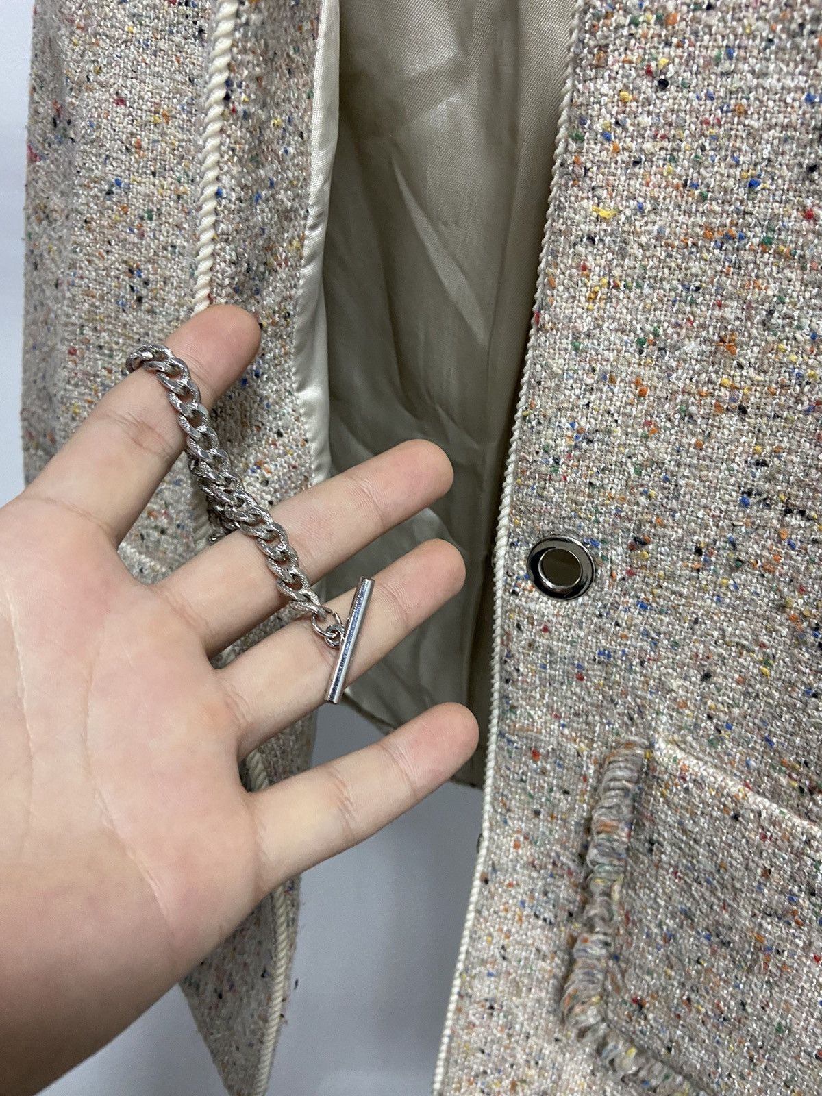 Sandro × Vintage Sandro tweed France Blazer Vintage wool luxury woman's Size M / US 6-8 / IT 42-44 - 5 Thumbnail
