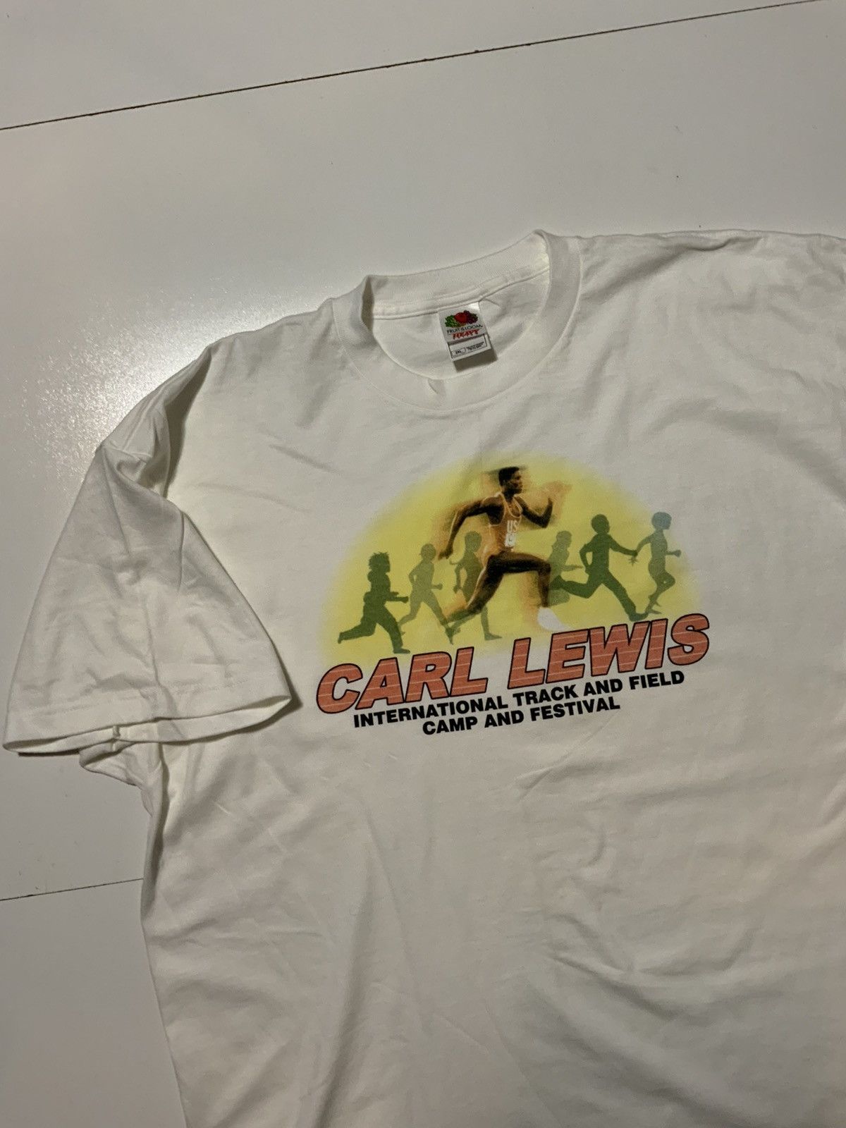 Vintage Vintage Carl Lewis International Track & Field Camp T-Shirt Size US XXL / EU 58 / 5 - 4 Thumbnail