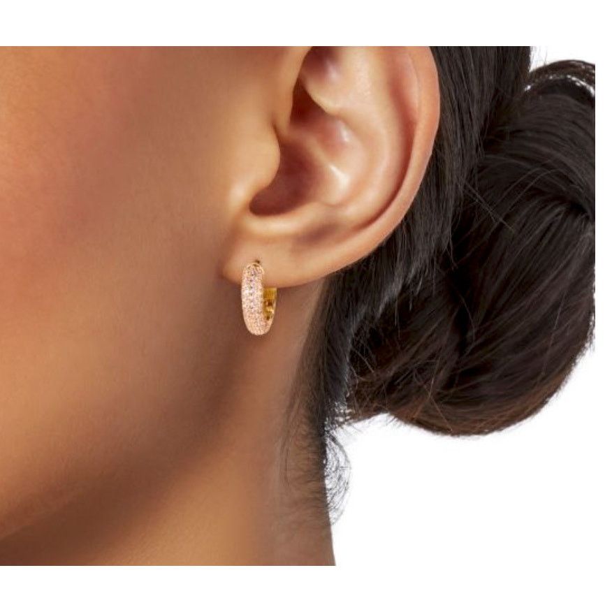 Kate Spade Kate Spade Cubic Zirconia Pink Pave Mini Huggies Earrings Size ONE SIZE - 11 Thumbnail