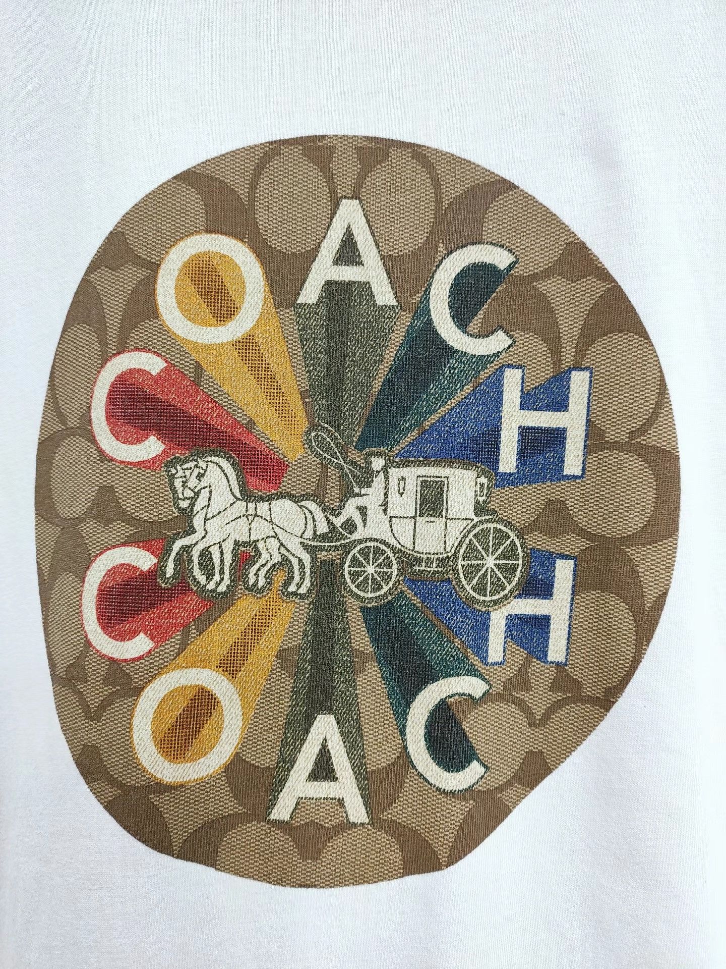 Coach COACH Men's Classic Printed LOGO White Short Sleeve K29 Size US L / EU 52-54 / 3 - 3 Thumbnail