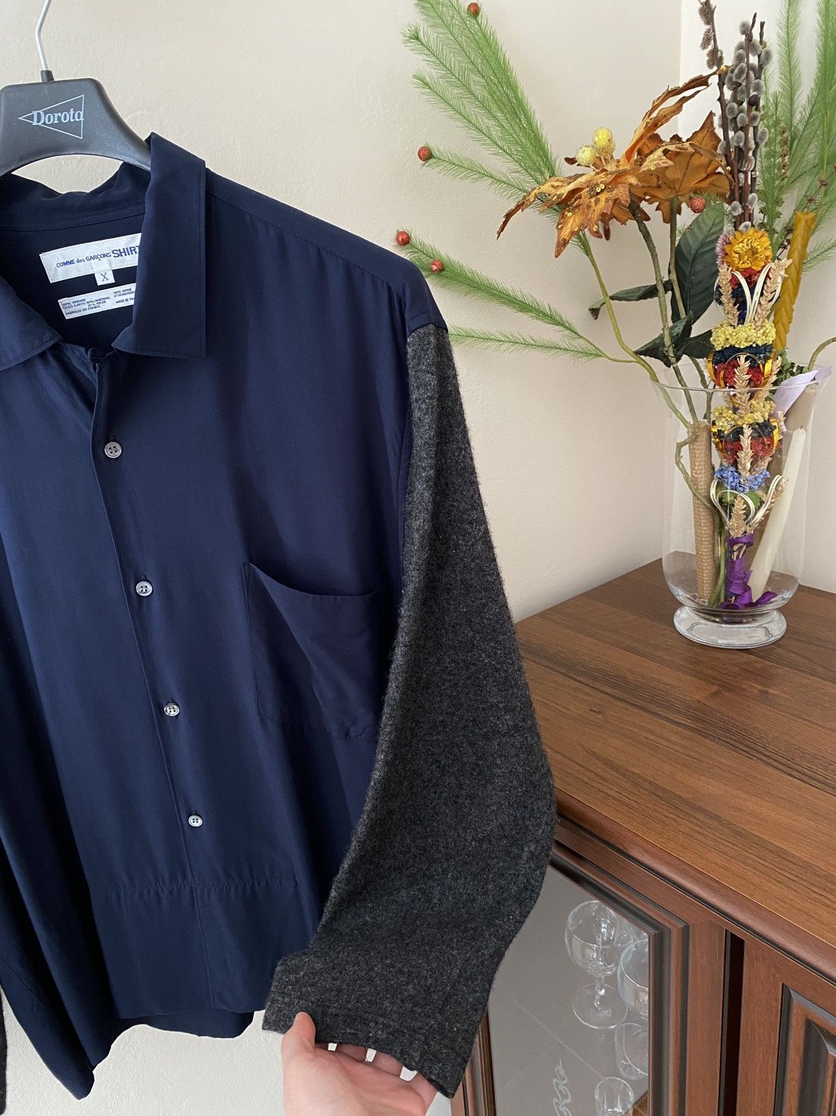 Comme des Garcons × Comme des Garcons SHIRT Comme Des Garcons SHIRT With Wool Sleeves Button Up Shirt Size US M / EU 48-50 / 2 - 4 Thumbnail