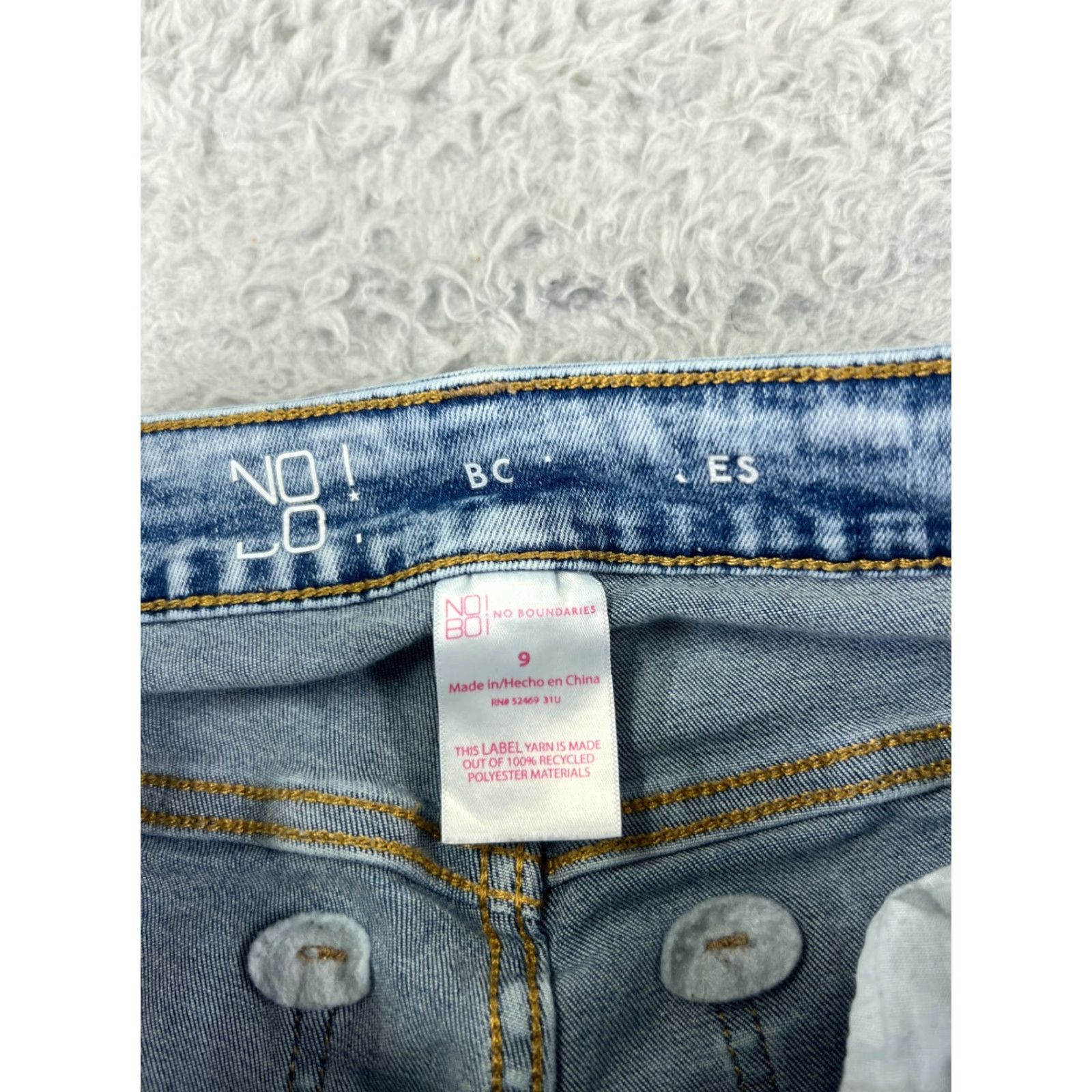 Vintage VINTAGE No Boundaries Jeans Womens Flared Denim Pants 25x29 Distressed Light Wash Blue 90s Girls Size 30" / US 8 / IT 44 - 6 Thumbnail