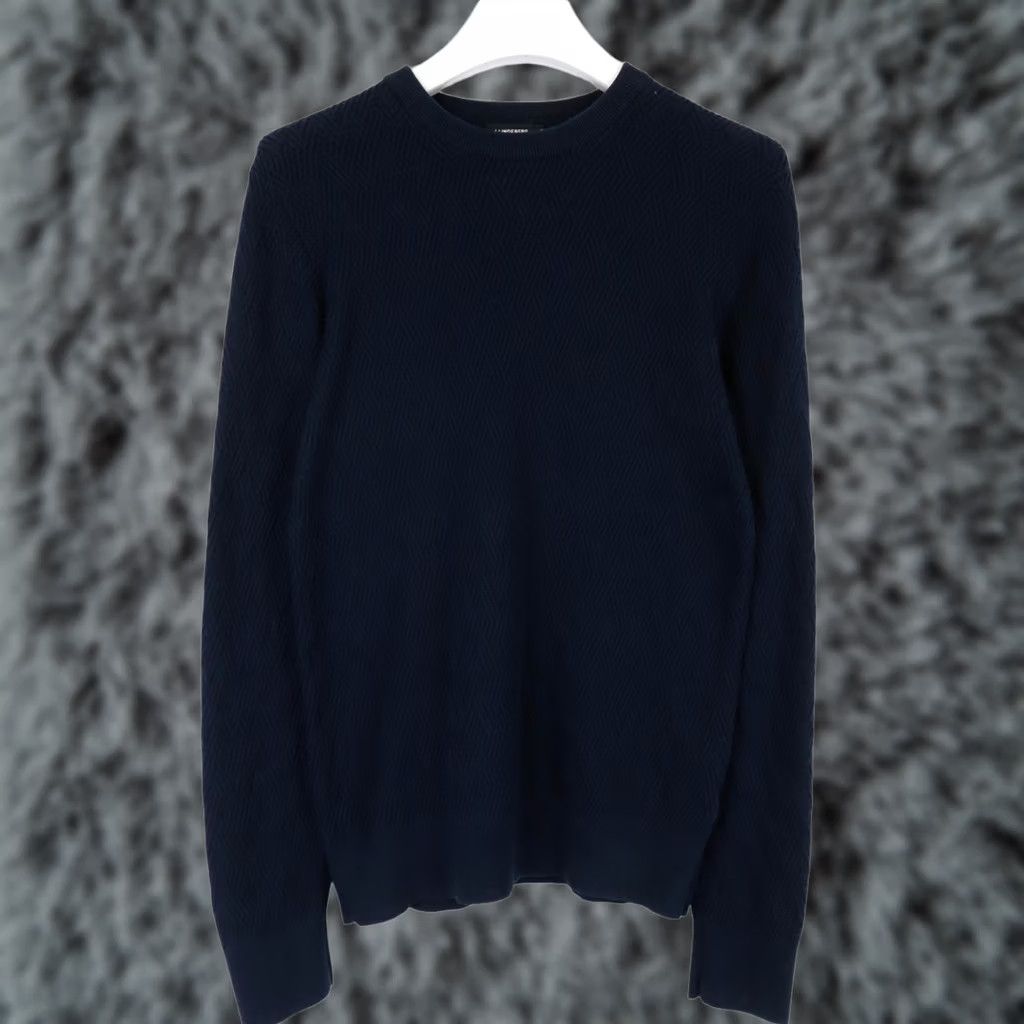 J.Lindeberg J. Lindeberg Harring Basket Cable Jumper Men's MEDIUM Navy Blue Crew Neck Pullover Knit Shirt Size US M / EU 48-50 / 2 - 1 Thumbnail