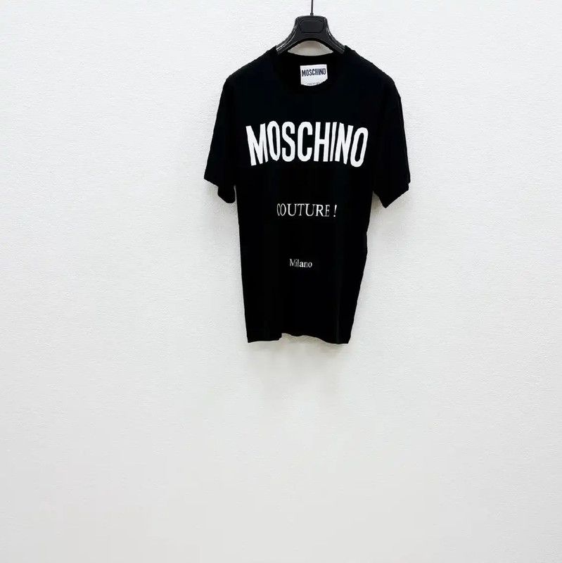 Moschino Moschino Men's Black Cotton Short Sleeve T-Shirt 0089 Size US XXS / EU 40 - 1 Thumbnail