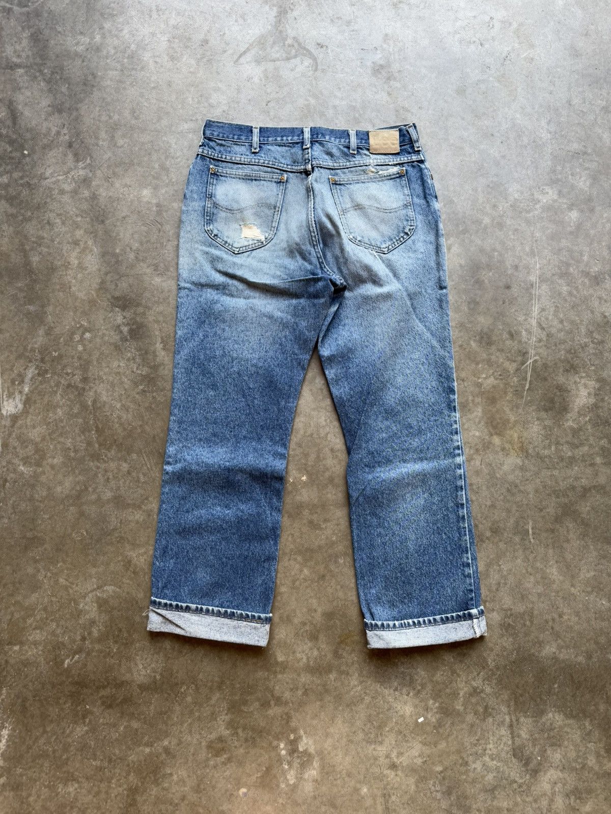 Lee × Vintage Vintage 80’s Lee Distressed Perfectly Faded Denim Size US 32 / EU 48 - 6 Thumbnail