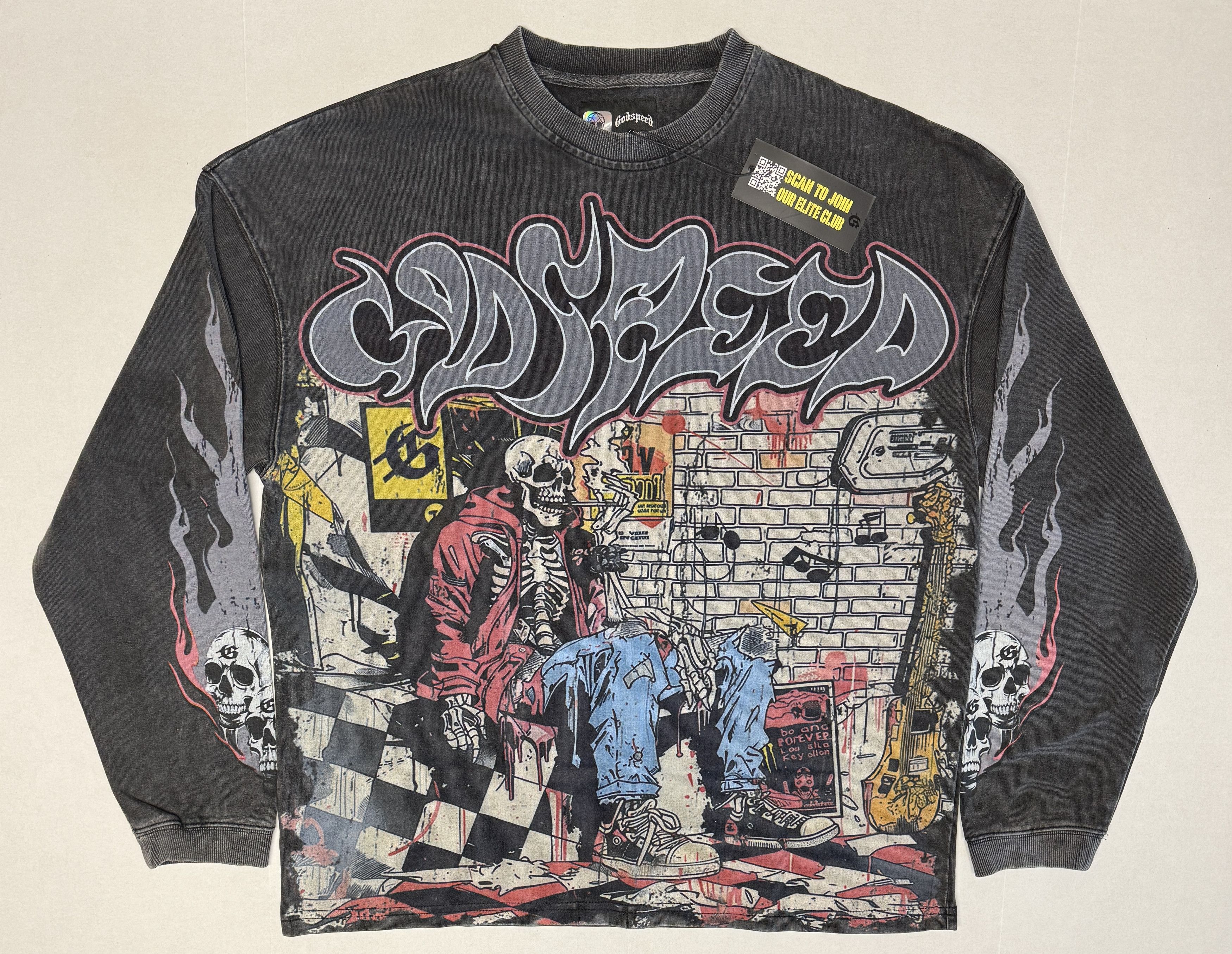 Godspeed Stoner Washed Grey L/S Tee