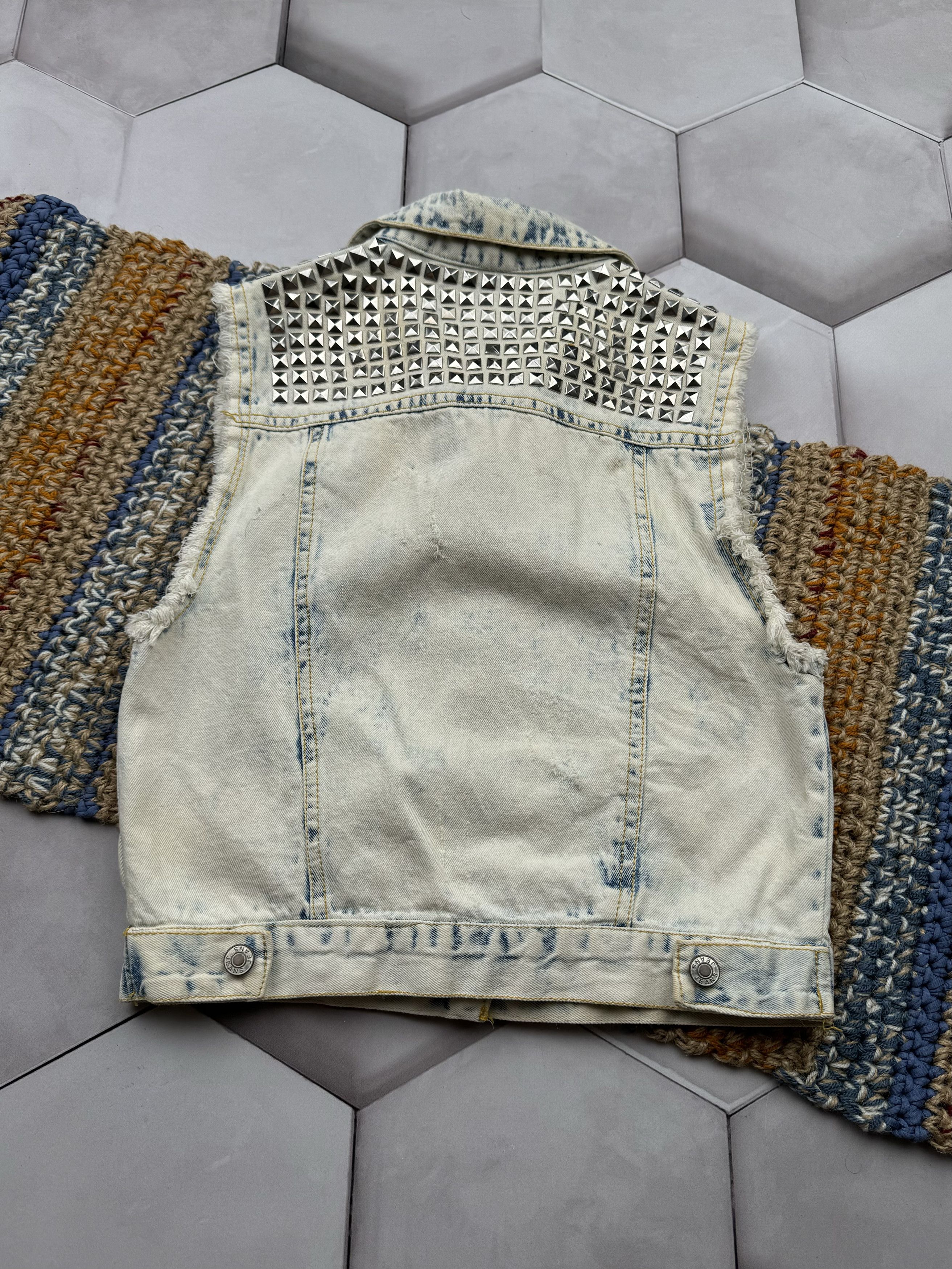 Vintage Vintage Faded Denim Vest With Metal Details (E4) Size M / US 6-8 / IT 42-44 - 3 Thumbnail
