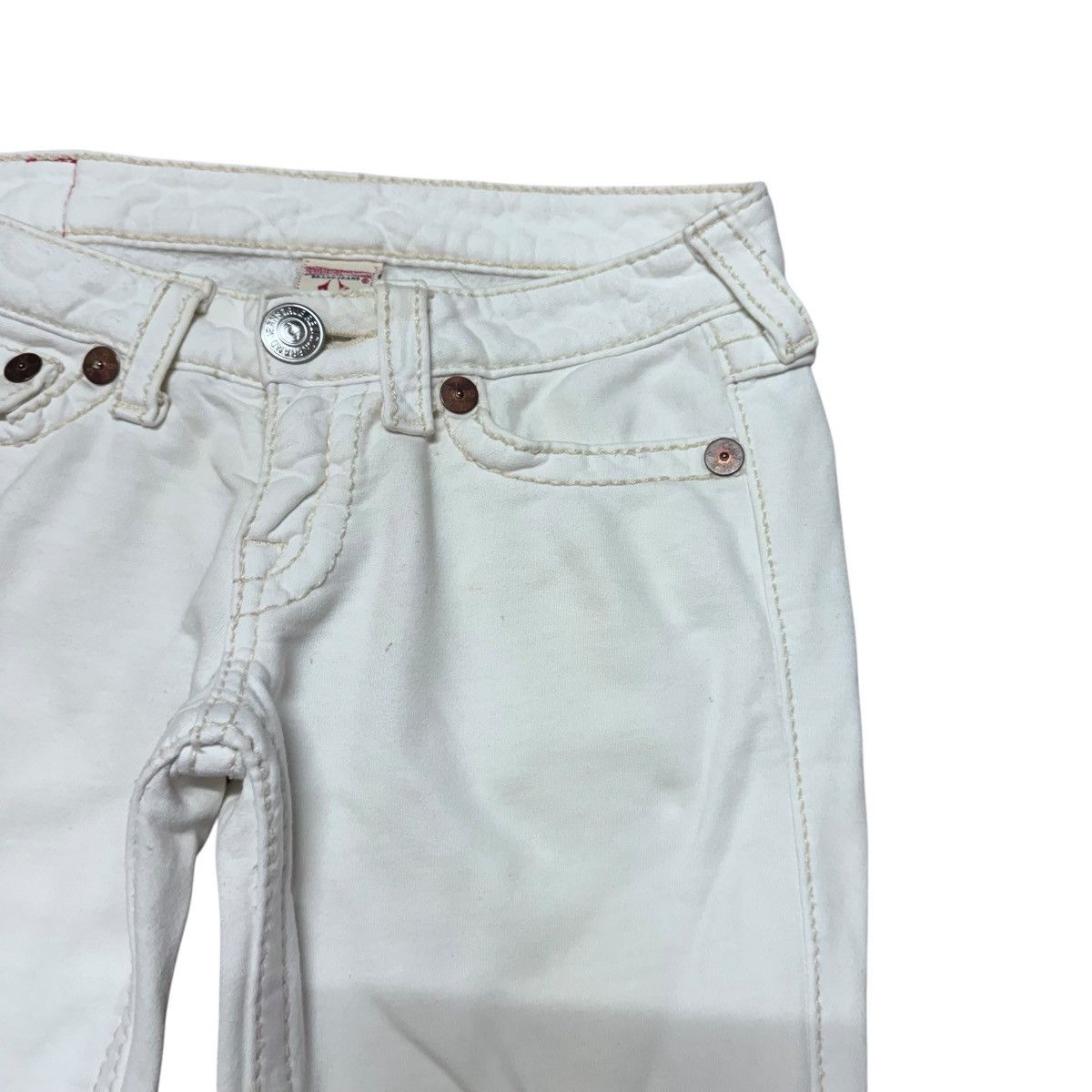 True Religion True Religion Joey Big T Sweat Flare Jeans White Size 27" / US 4 / IT 40 - 5 Thumbnail