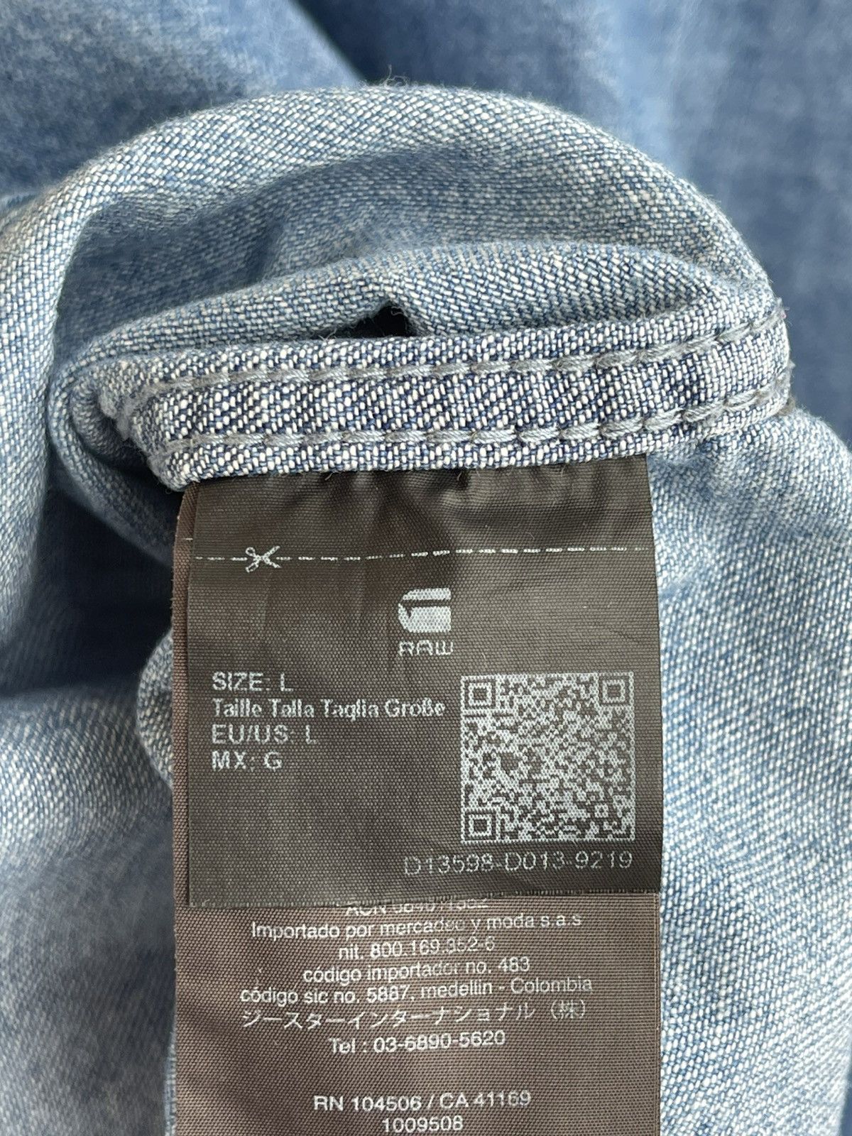 G-Star Raw 3301 Slim Fit Color Restored Denim Long Sleeve Shirt Size US L / EU 52-54 / 3 - 19 Thumbnail