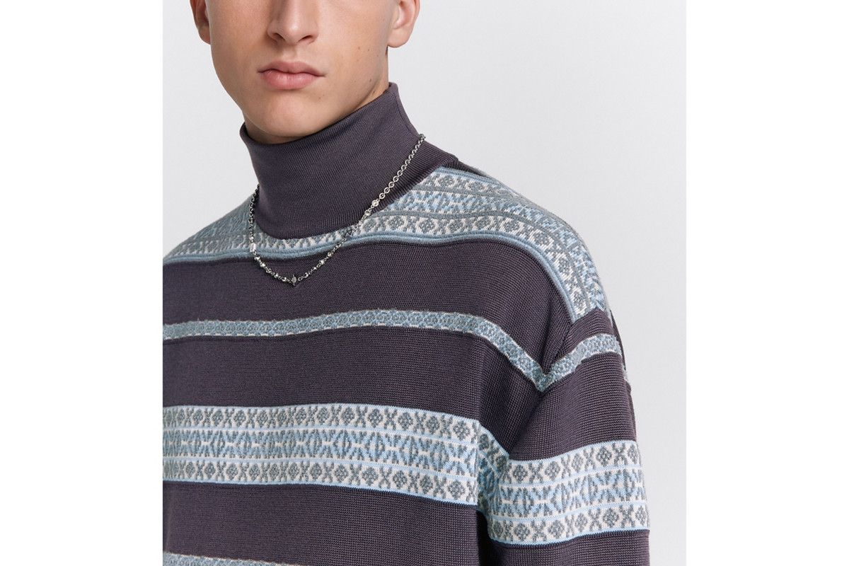Dior o1bcso1str0226 CD Diamond Mock Neck Sweater in Grey Size US M / EU 48-50 / 2 - 6 Thumbnail