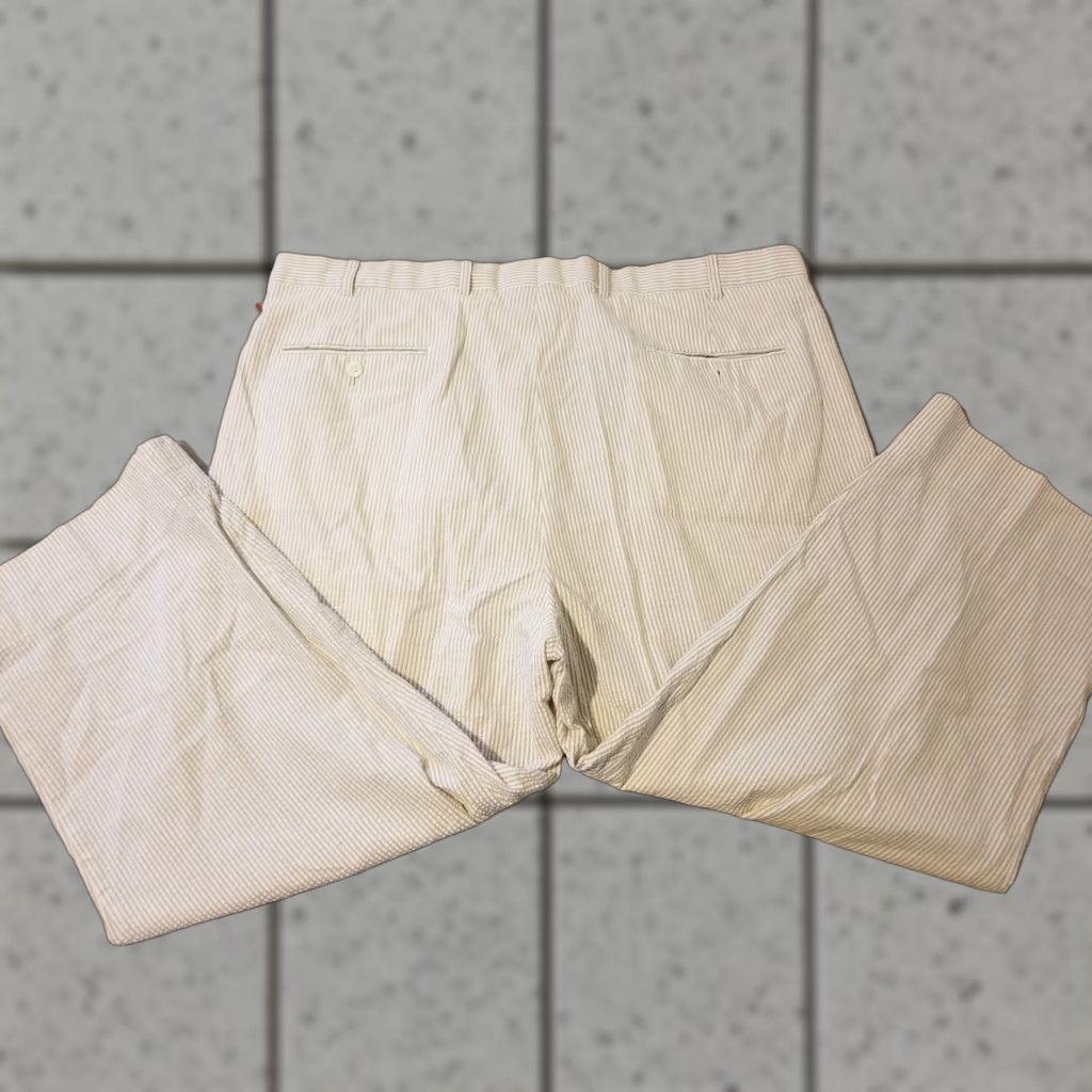 Brooks Brothers Mens Brooks Brothers Chino Pants 42x25 Beige Regular Straight Front Flat Solid Cotton Casual Vintage No Size US 42 / EU 58 - 1 Thumbnail