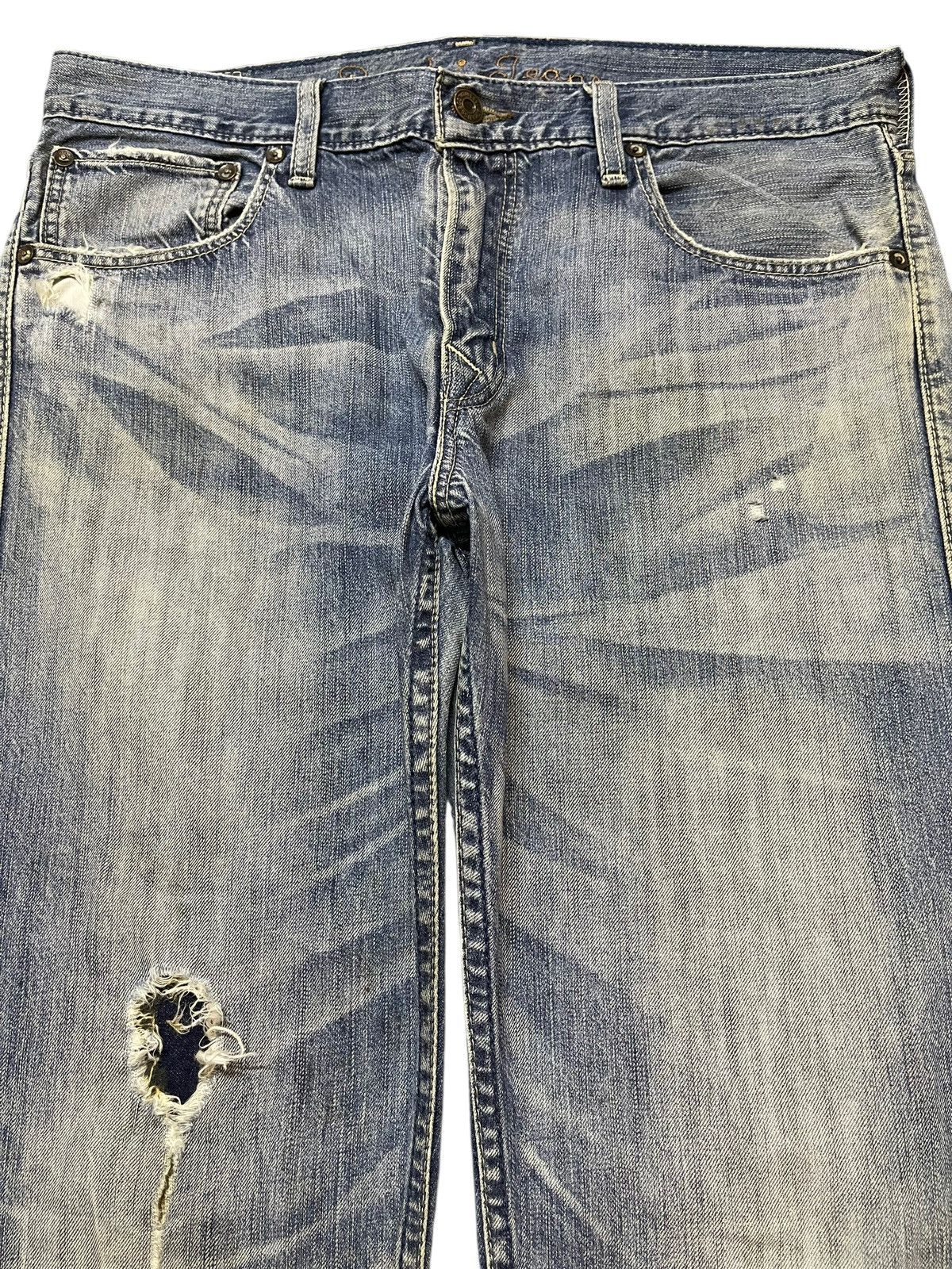 Levi's Vintage 90s Levis 202 Buckle Blue Faded Wash Style Jeans Size US 33 - 3 Thumbnail