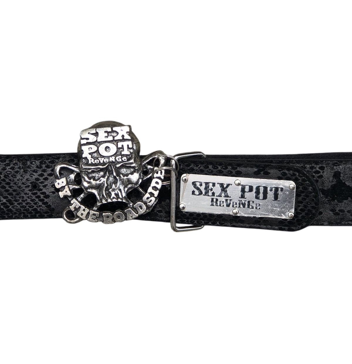Sex Pot ReVeNGe Sex Pot Skull Buckle Snake Skin Belt Bondage Style Size ONE SIZE - 4 Thumbnail