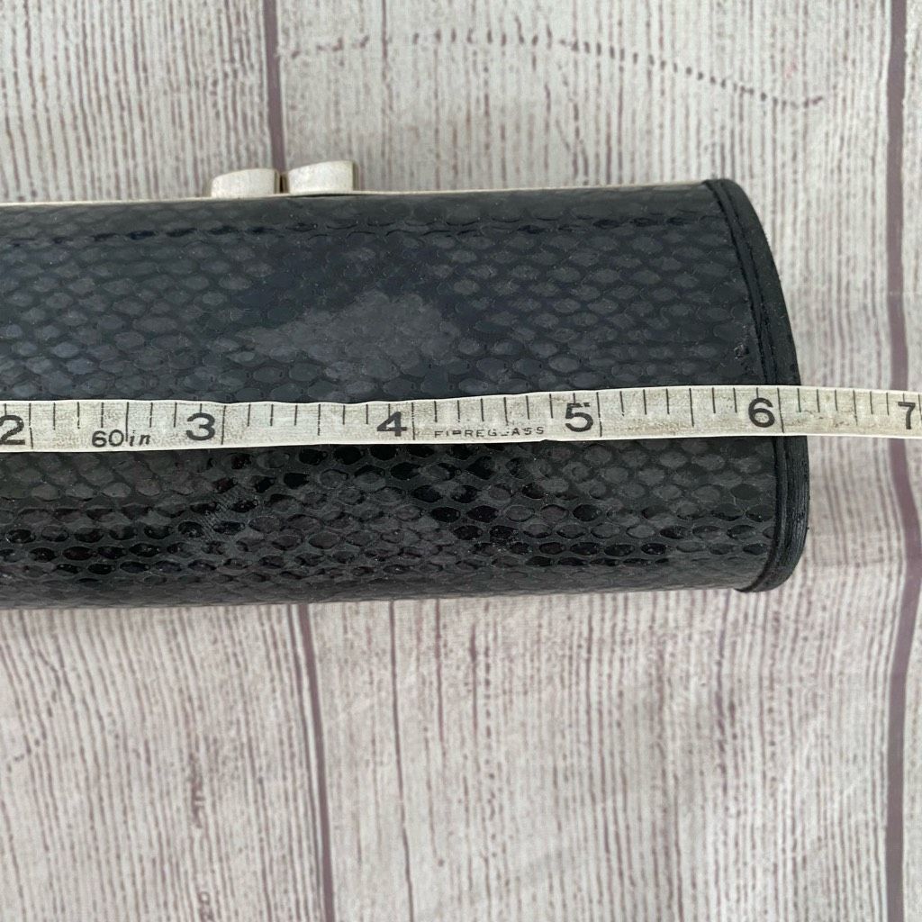 Other Clutch snake print with latch close top clutch 6”x3” black & Size ONE SIZE - 8 Thumbnail