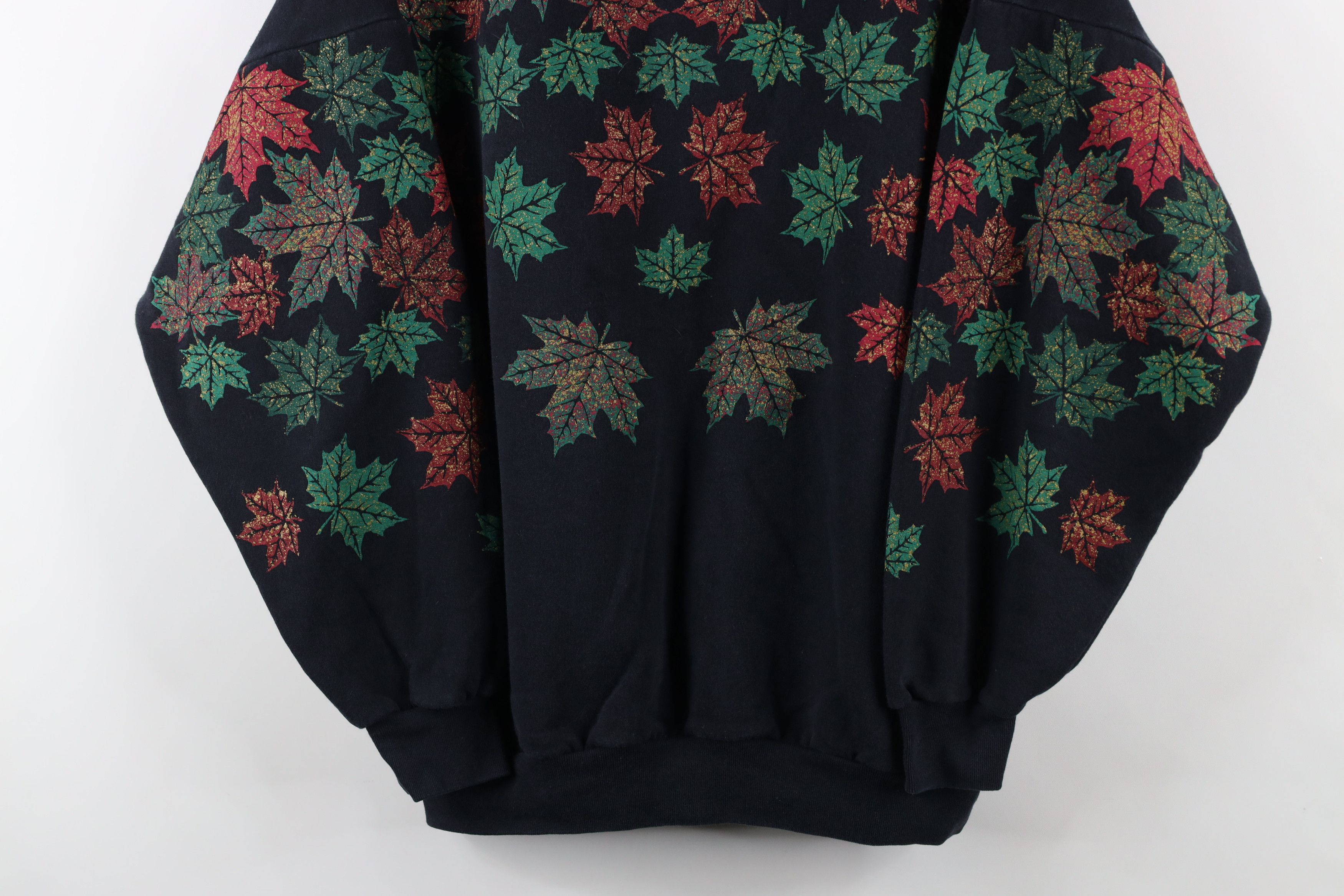 Vintage Vintage 90s Streetwear Fall Leaf All Over Print Sweatshirt Size XXL / US 16-18 / IT 52-54 - 3 Thumbnail