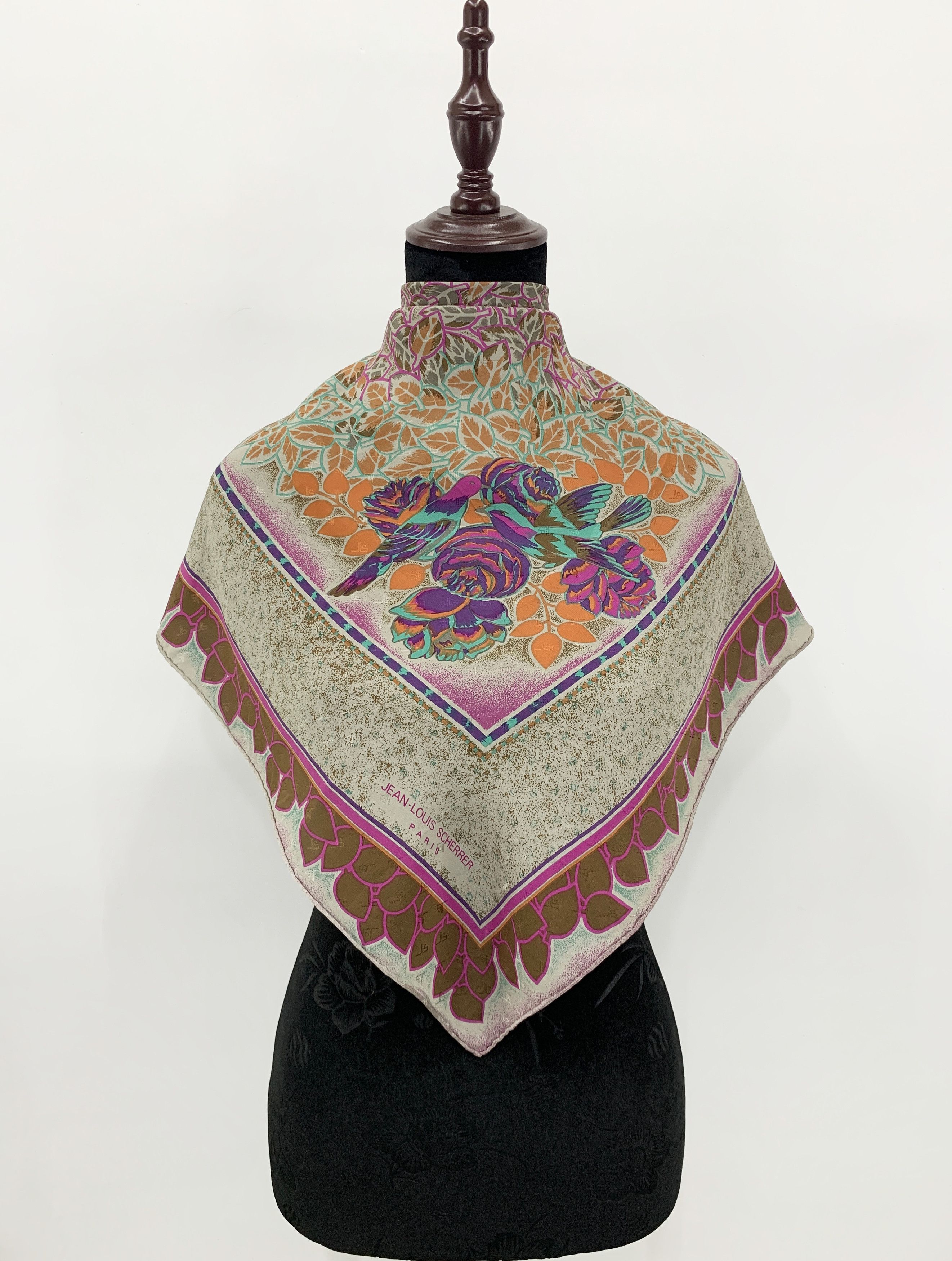 Vintage Jean Louis Scherrer Silk Scarf Neckwear SCA621