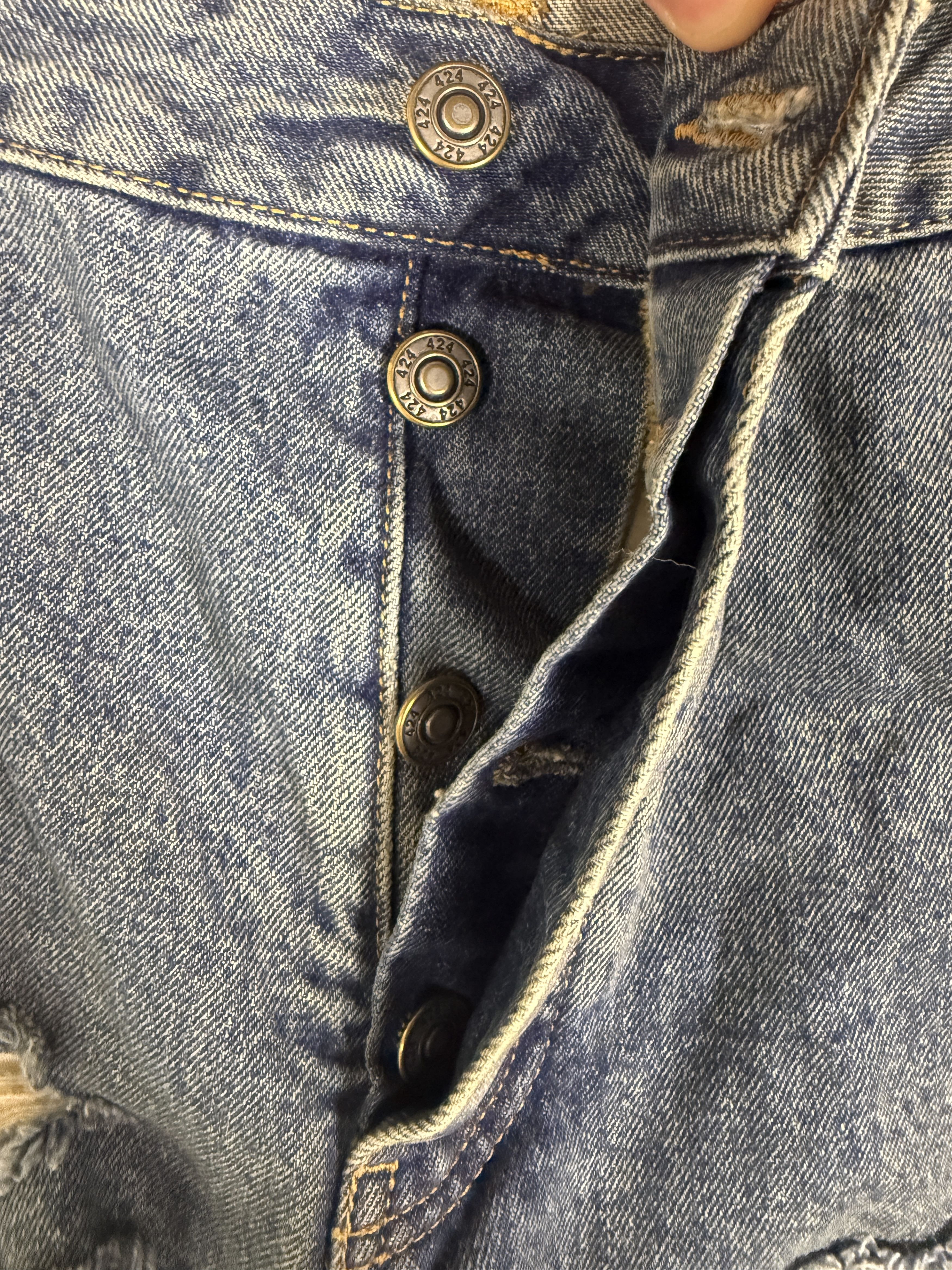 424 424 Big Daddy Ripped Denim Jeans Size US 40 / EU 56 - 6 Thumbnail