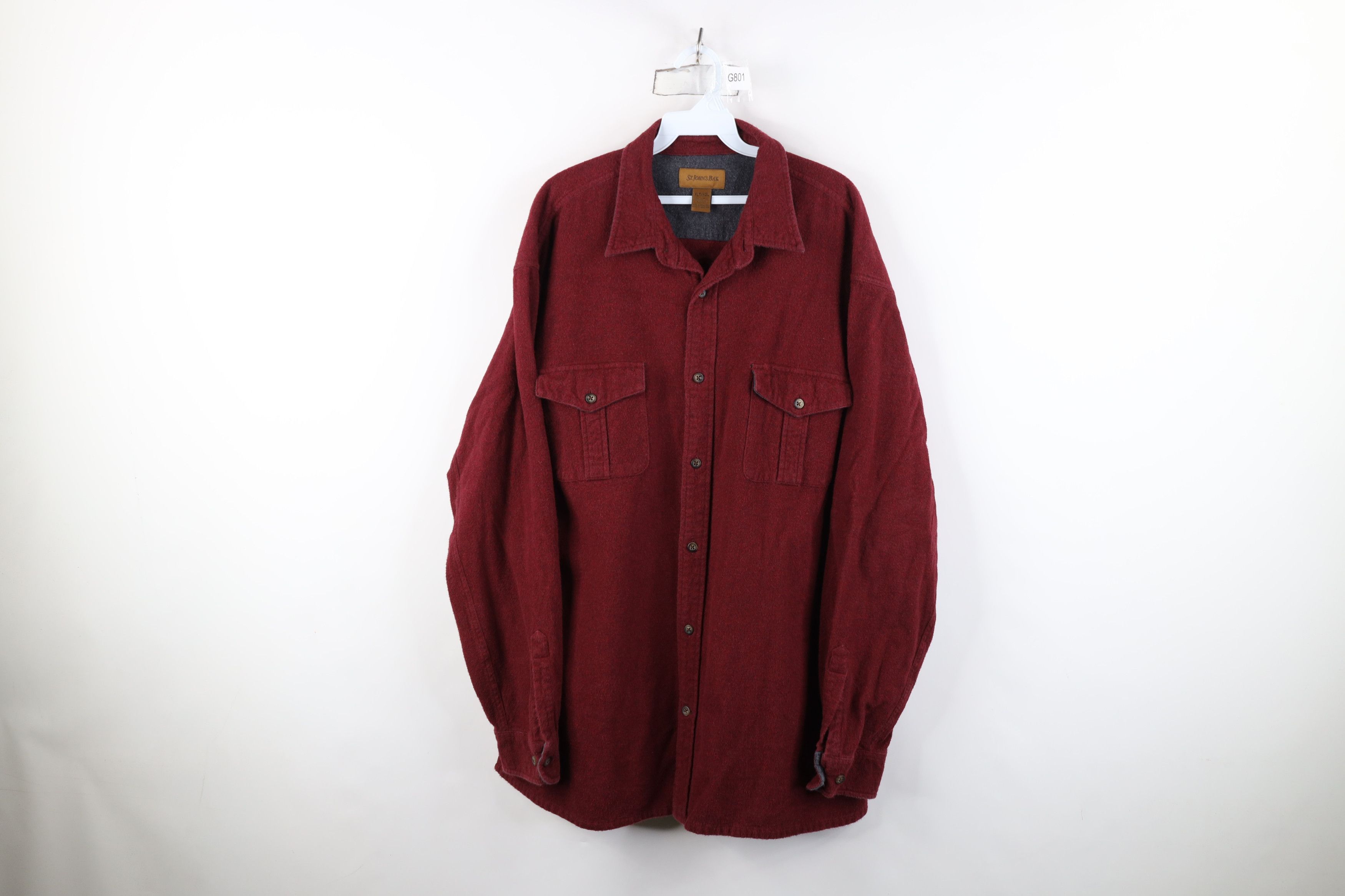 Vintage Vintage 90s Streetwear Cloth Collared Button Shirt Red Size US XL / EU 56 / 4 - 1 Thumbnail