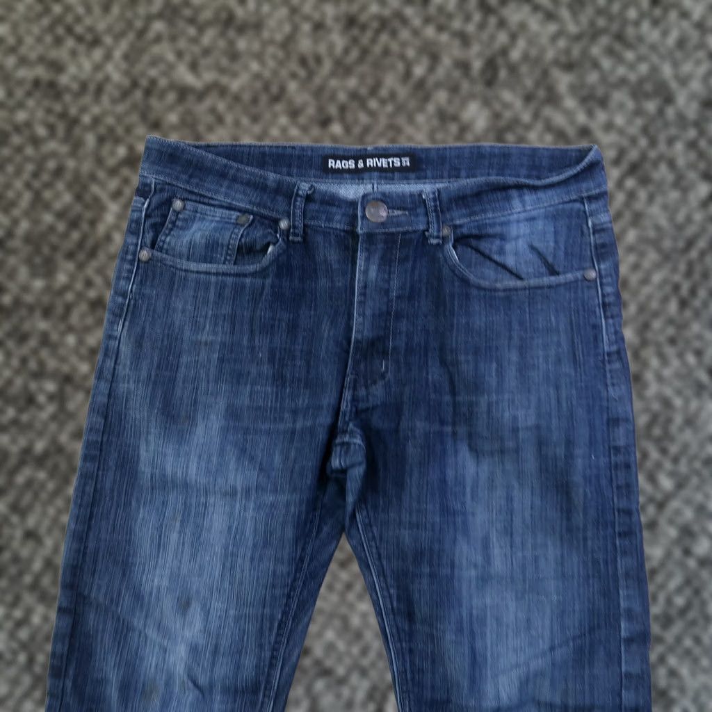 Vintage Rags and Rivets Jeans Slim Straight Leg Men's 34x28 Blue Denim Stretch Pockets 5-Pocket 90s College Preppy Vintage No Size US 34 / EU 50 - 1 Thumbnail