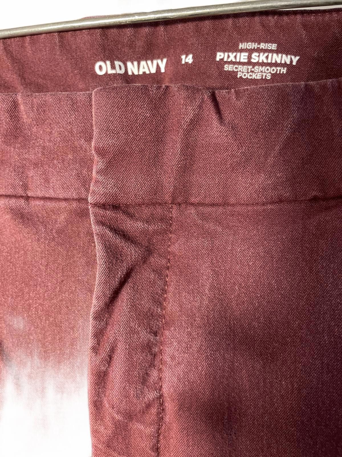 Old Navy Old Navy Dress Pants Women's 14 Burgundy Maroon High Rise Size 36" / US 14 / IT 50 - 3 Thumbnail