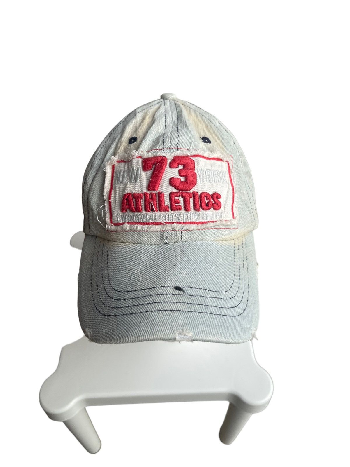 Vintage Vintage New York 73 Athletics Distressed Cap Size ONE SIZE - 6 Thumbnail