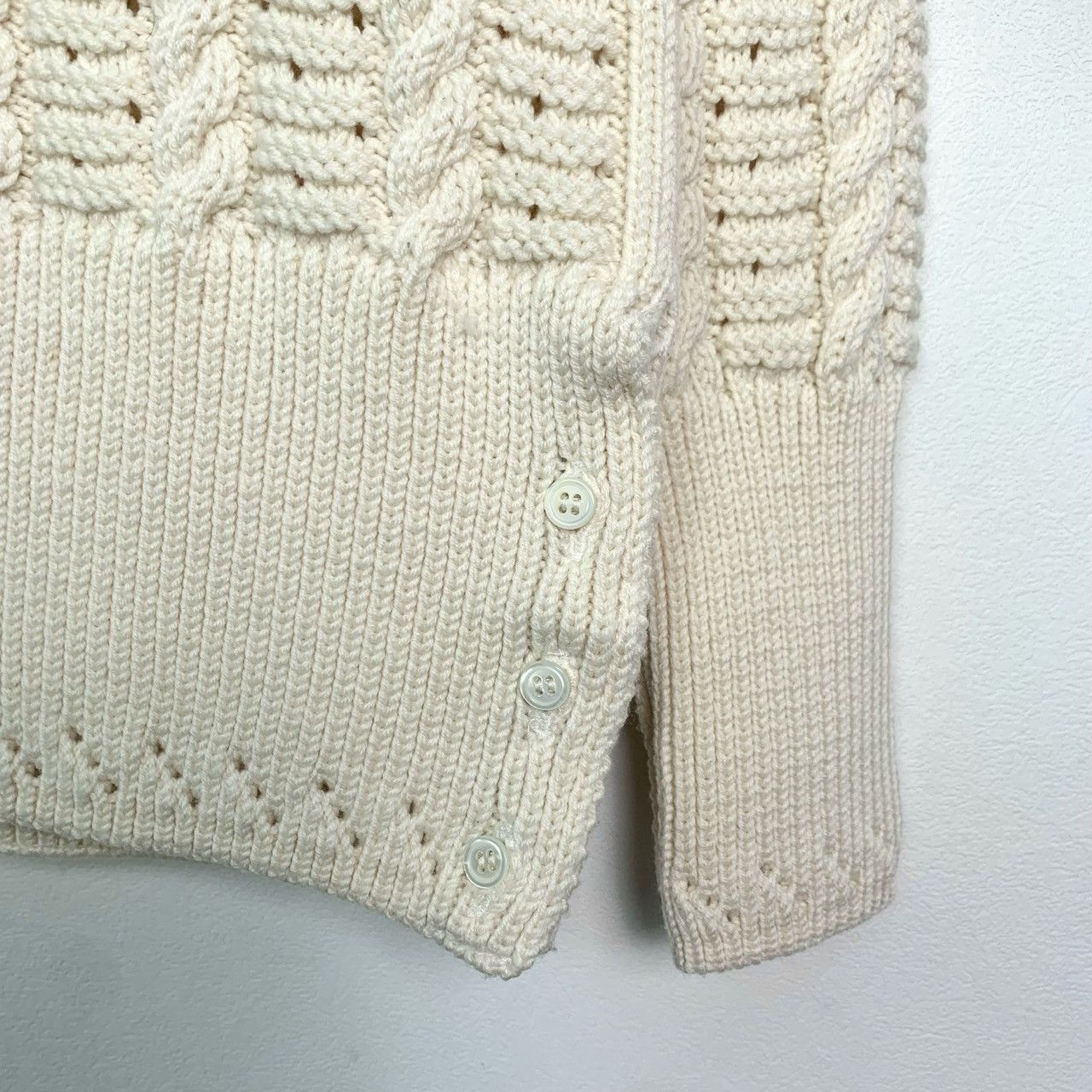 Thom Browne Thom Browne Off-white Cotton Long Sleeve Knit Sweater K26WX Size S / US 4 / IT 40 - 4 Thumbnail