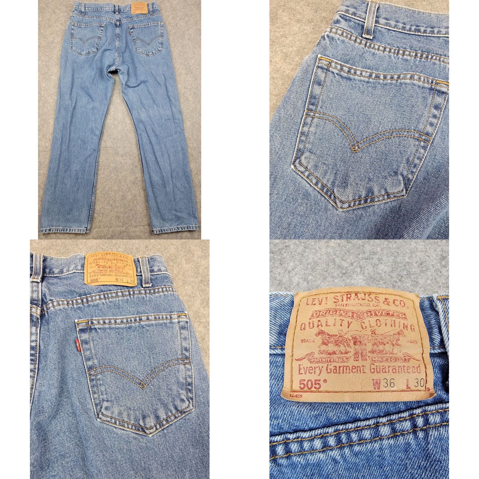Levi's Levis 505 Jeans Mens 36x30 Blue Vintage 2000's Straight Regular Fit Regular 36 Jeans Blue Levi's 505 Mens Vintage Jeans USA Retro Hipster 2000s Boys? Size US 36 / EU 52 - 8 Thumbnail