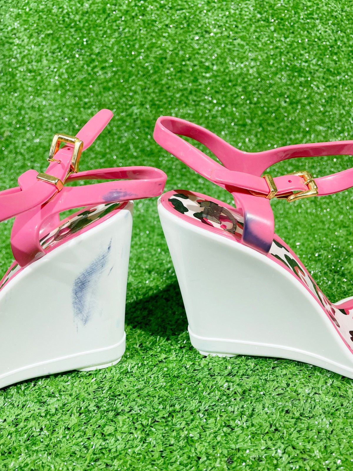Designer × Just Cavalli Just Cavalli Rubber Heel Sandals Pink Panthers Style Size 37 Size US 7 / IT 37 - 3 Thumbnail