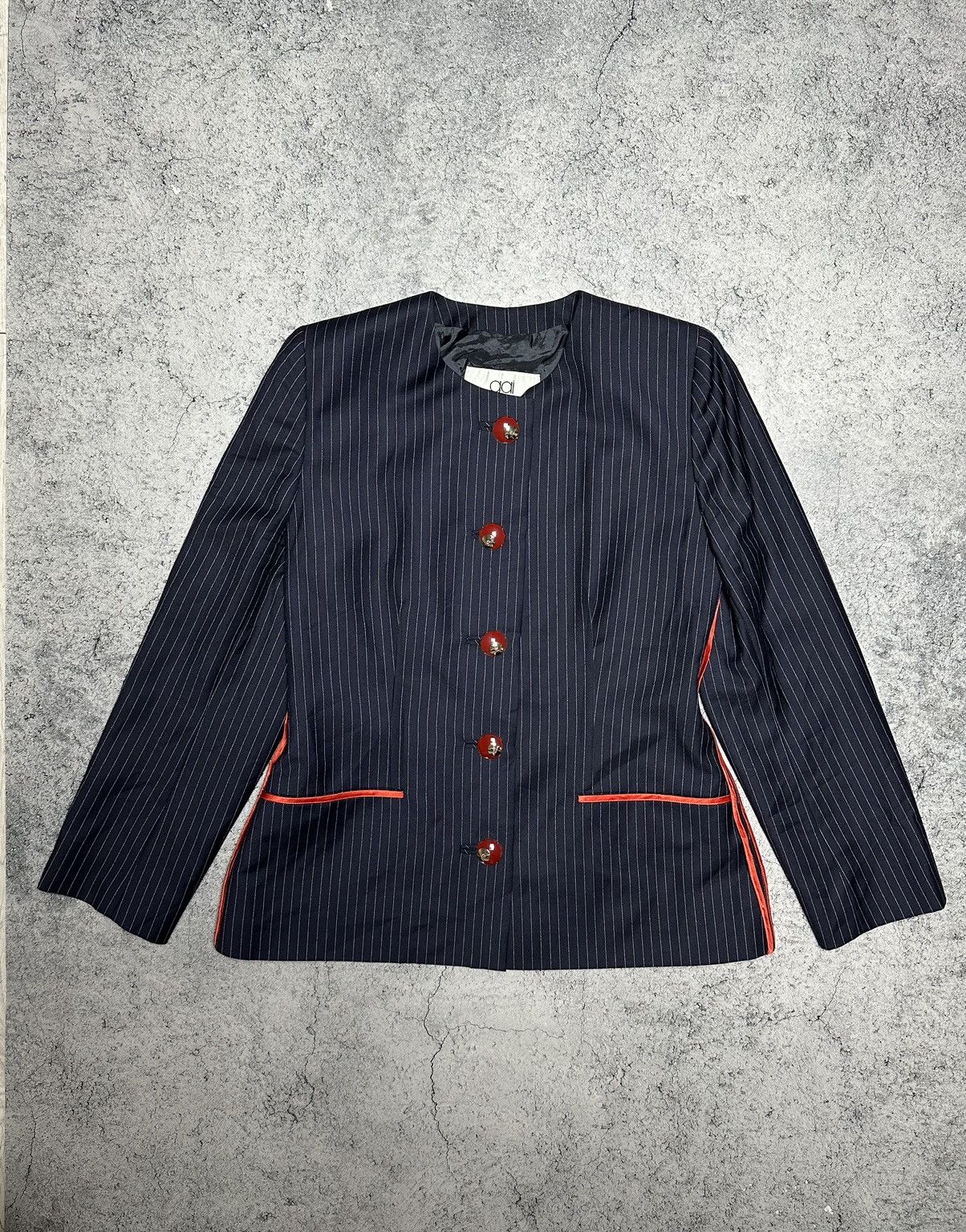 Vintage Vintage Gai Mattiolo Italy Red Stripes Blazer Jacket Size L / US 10 / IT 46 - 1 Thumbnail