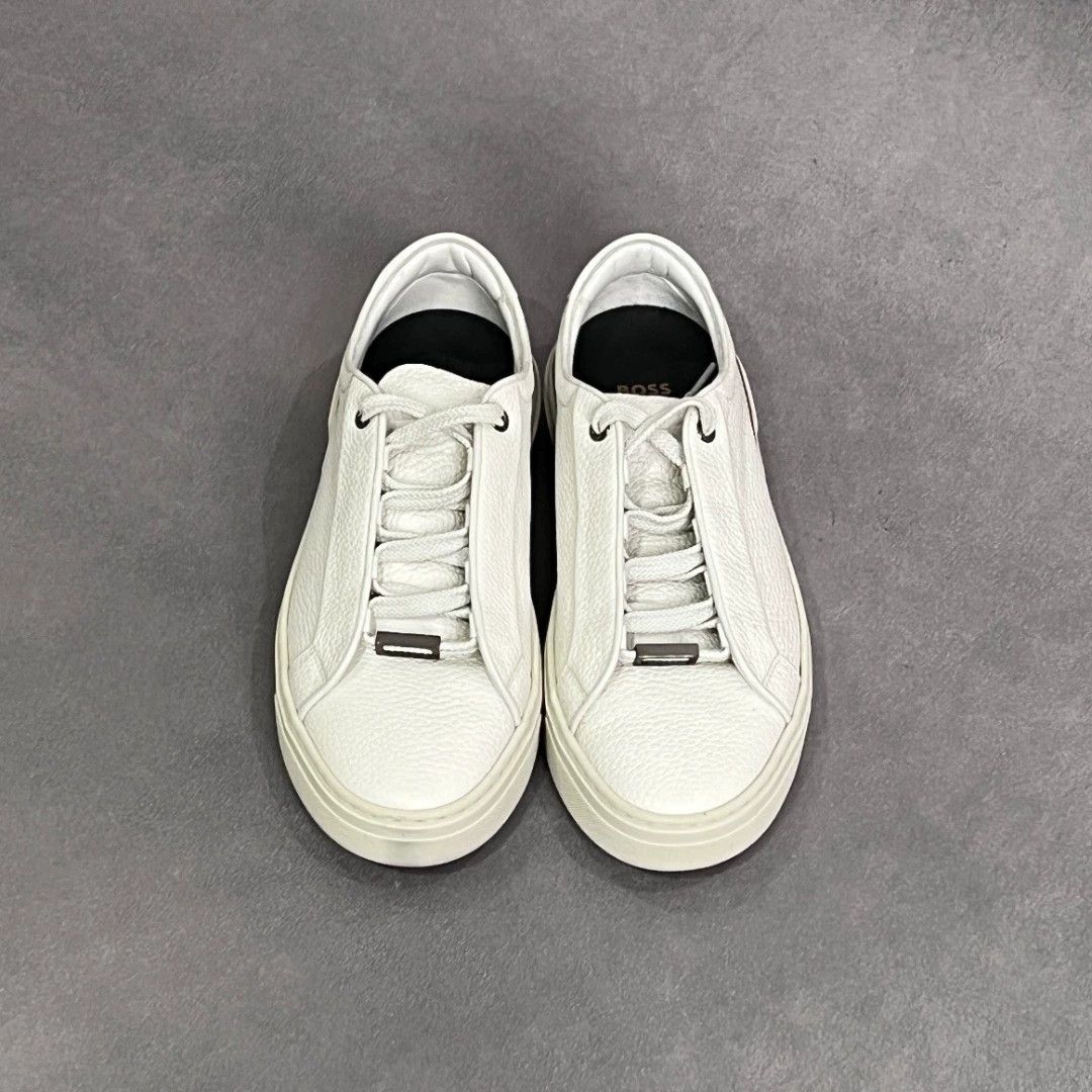 Hugo Boss HUGO BOSS White Leather Casual Sneakers 39-45 Size US 6 / EU 39 - 1 Thumbnail