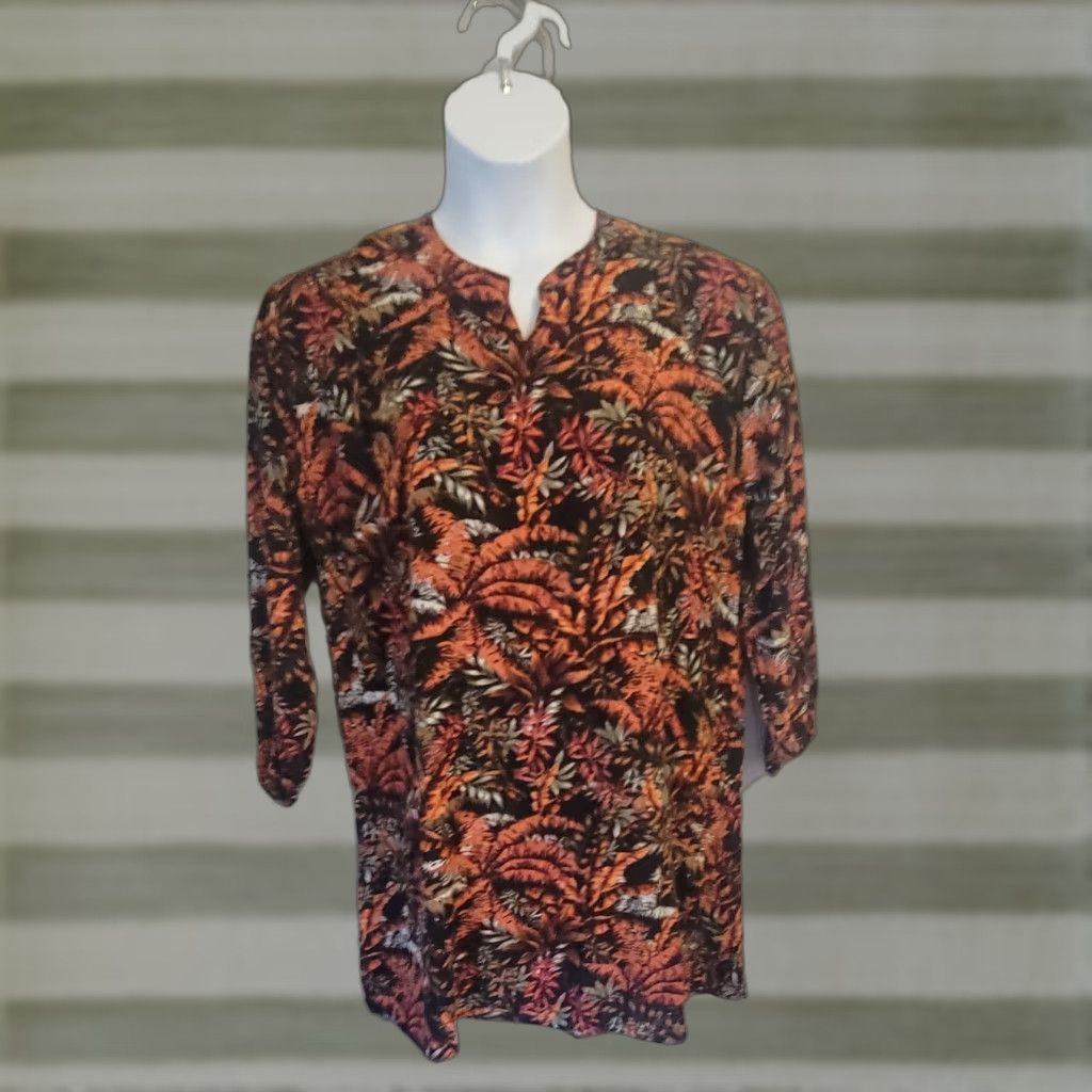 Vintage Model Canturk Blouse Tunic Top XXL Black Women Plus Size 2X 3/4 Sleeve Round Neck Vintage No Size XXL / US 16-18 / IT 52-54 - 1 Thumbnail
